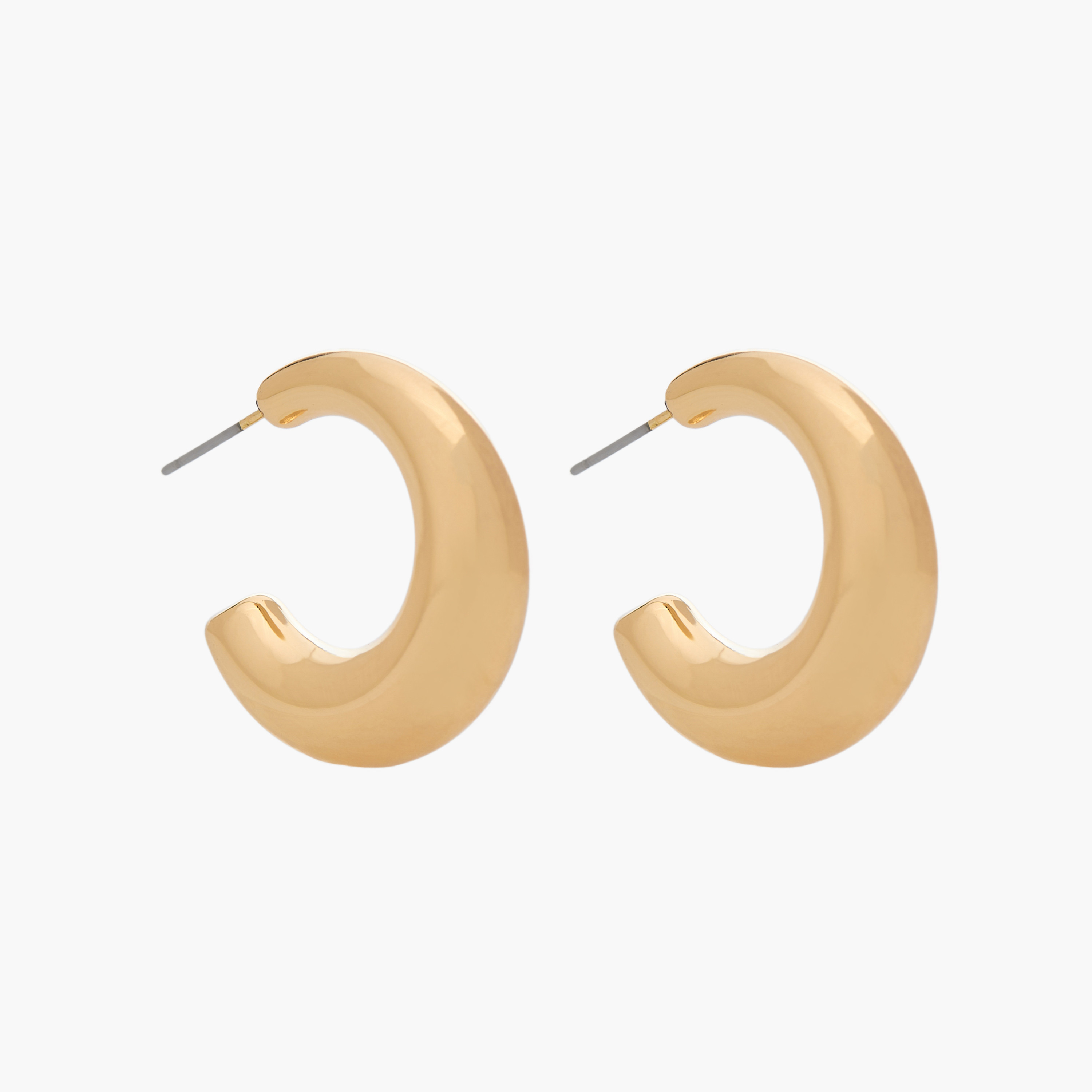 حلقان طوق متنوعة بلون ذهبي ومكبس إغلاق خلفي - 3 قطع-women-watchesandjewellery-jewellery-earrings-image-5