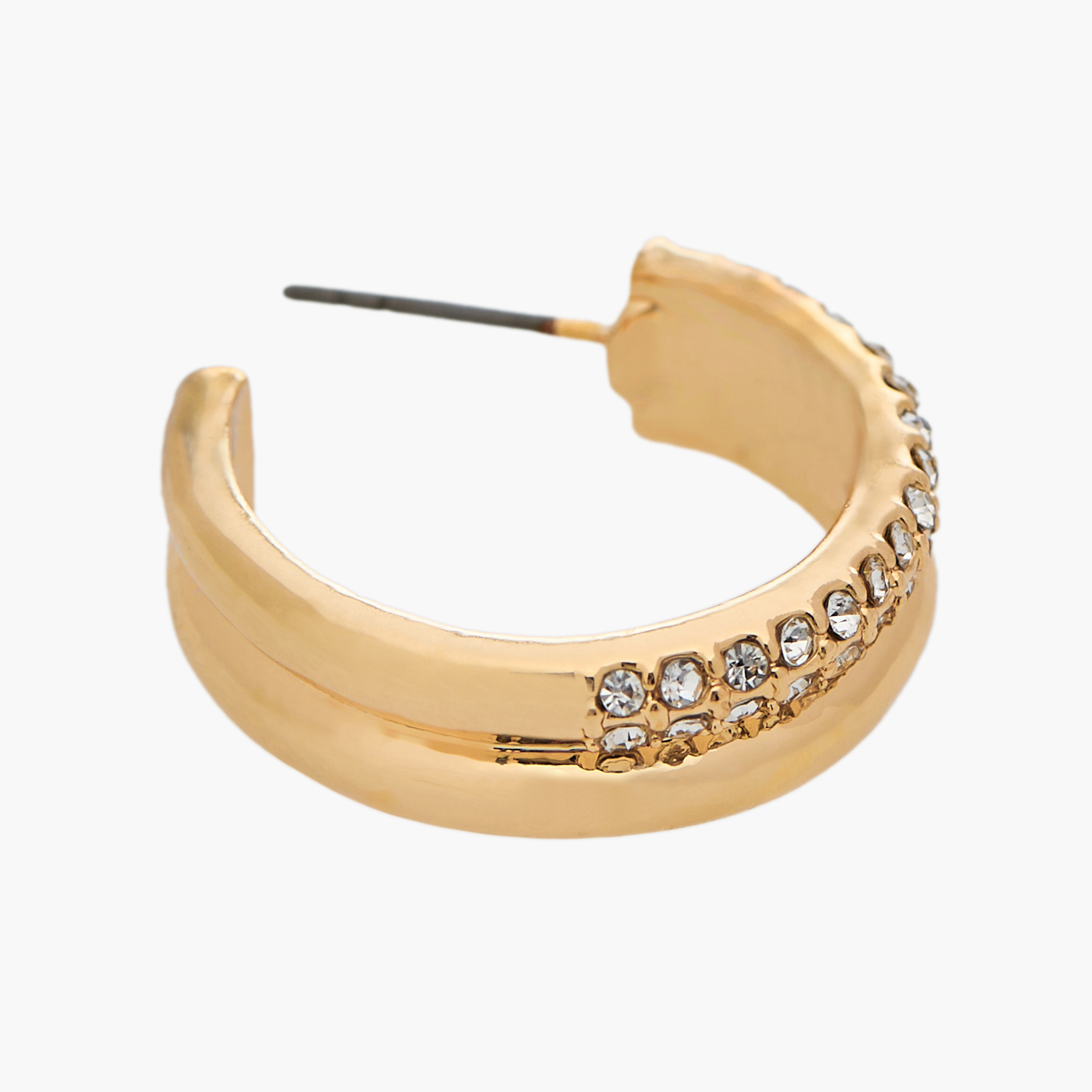 حلقان طوق متنوعة بلون ذهبي ومكبس إغلاق خلفي - 3 قطع-women-watchesandjewellery-jewellery-earrings-image-7