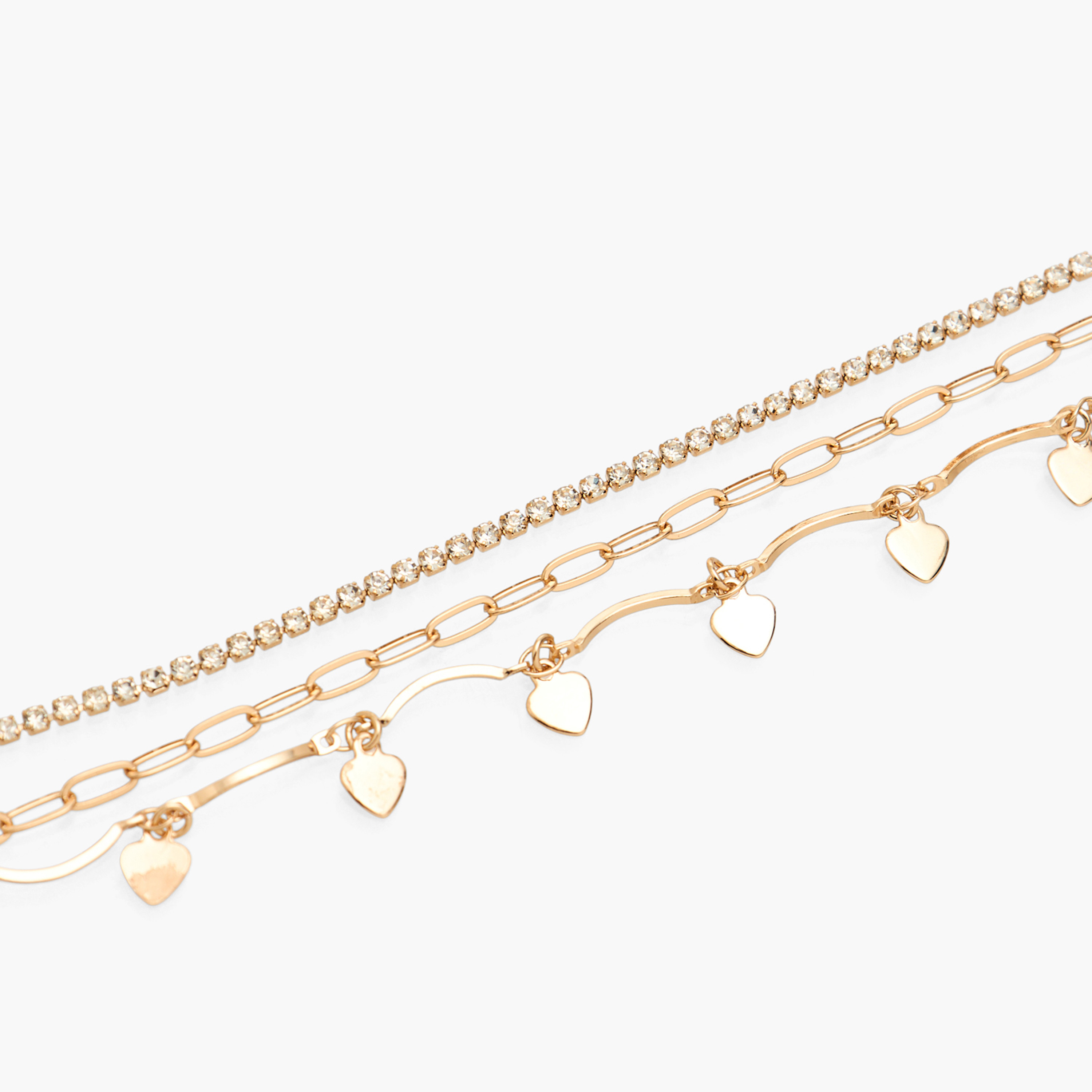 أساور ذهبية اللون - عبوة من 3 قطع متنوعة-women-watchesandjewellery-jewellery-banglesandbracelets-image-9