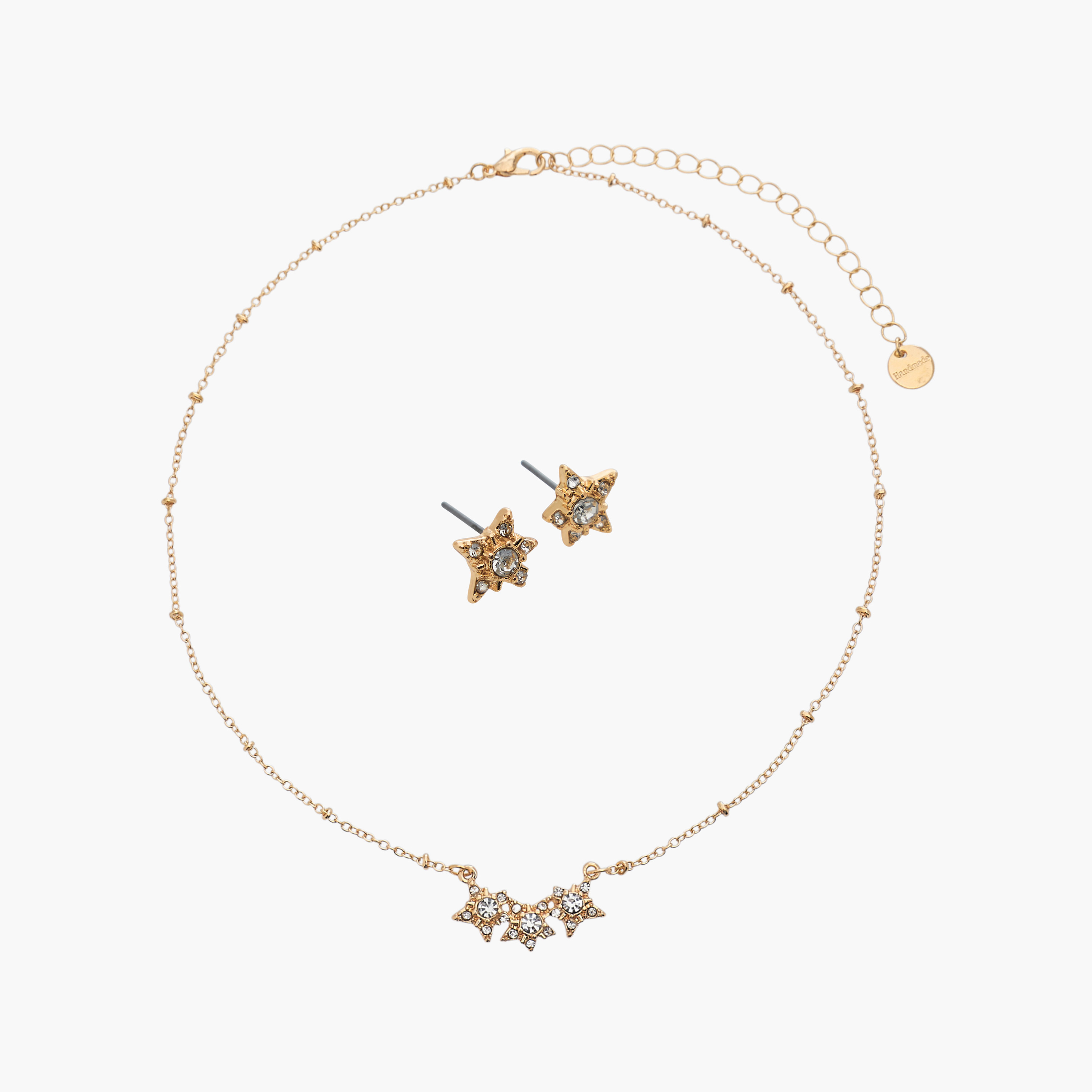 Set of 2 - Star Embellished Necklace and Earrings-girls-accessories-jewellery-image-1