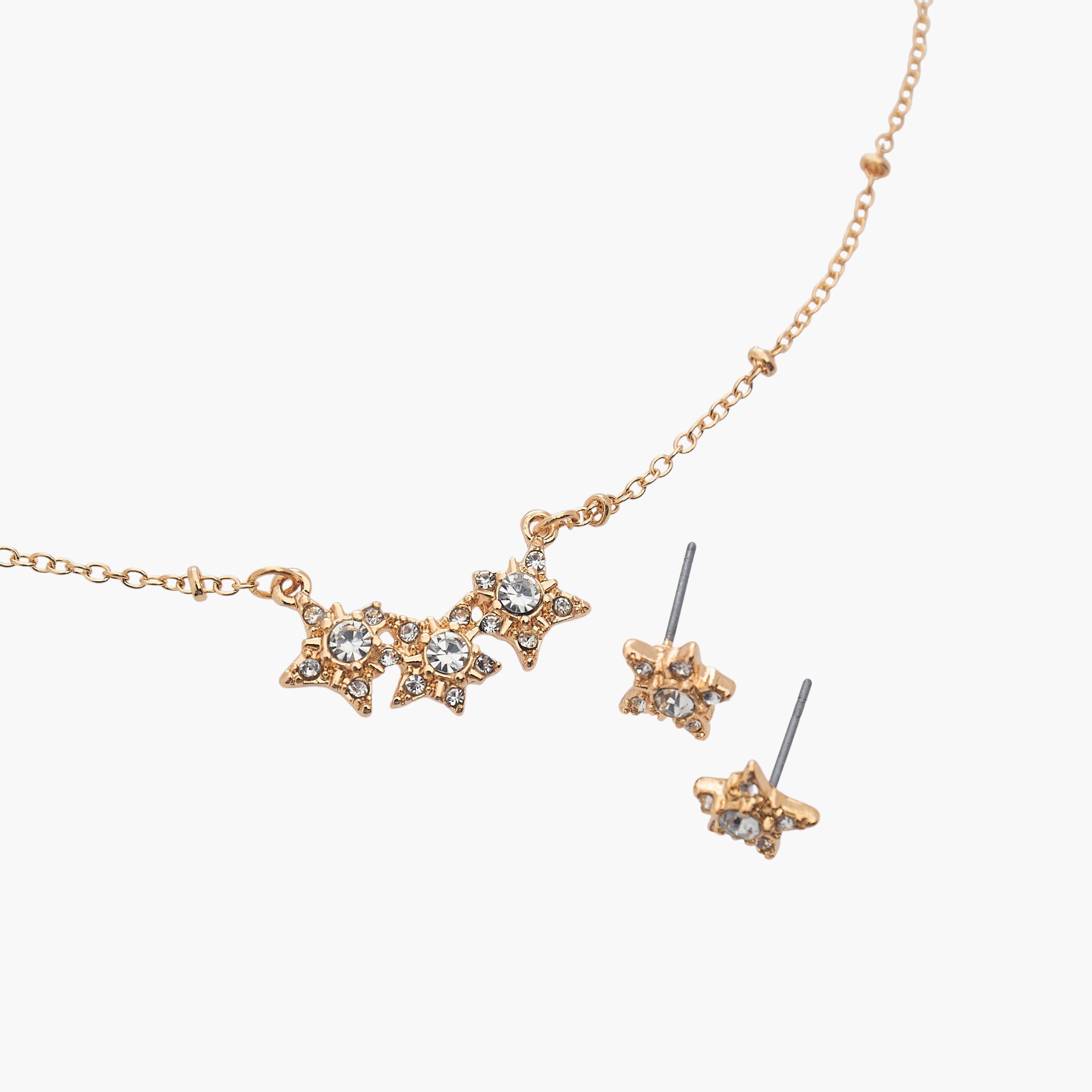 Set of 2 - Star Embellished Necklace and Earrings-girls-accessories-jewellery-image-3