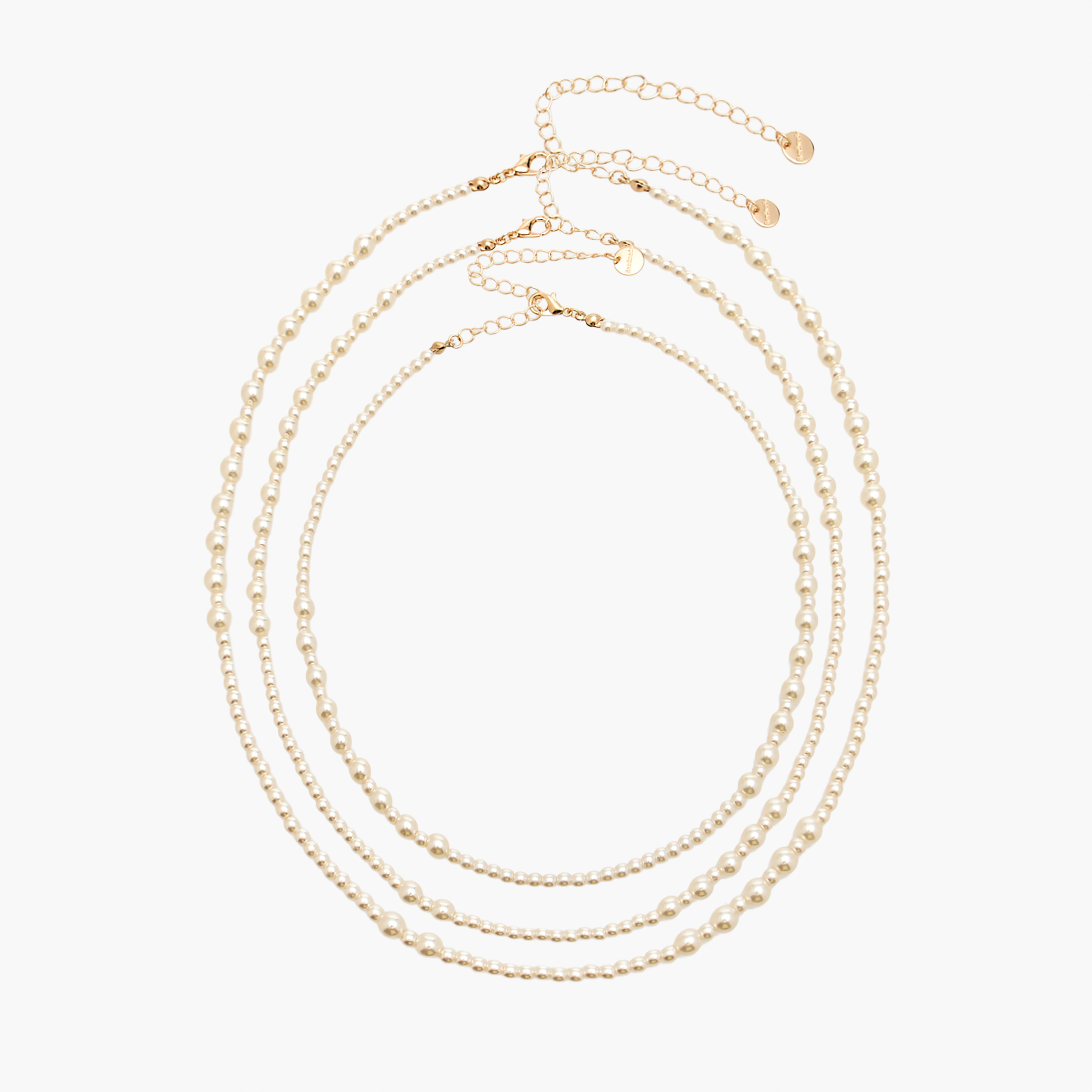 Set of 3 - Gold Tone Necklace with Pearl Embellishment-women-watchesandjewellery-jewellery-necklacesandpendants-image-1