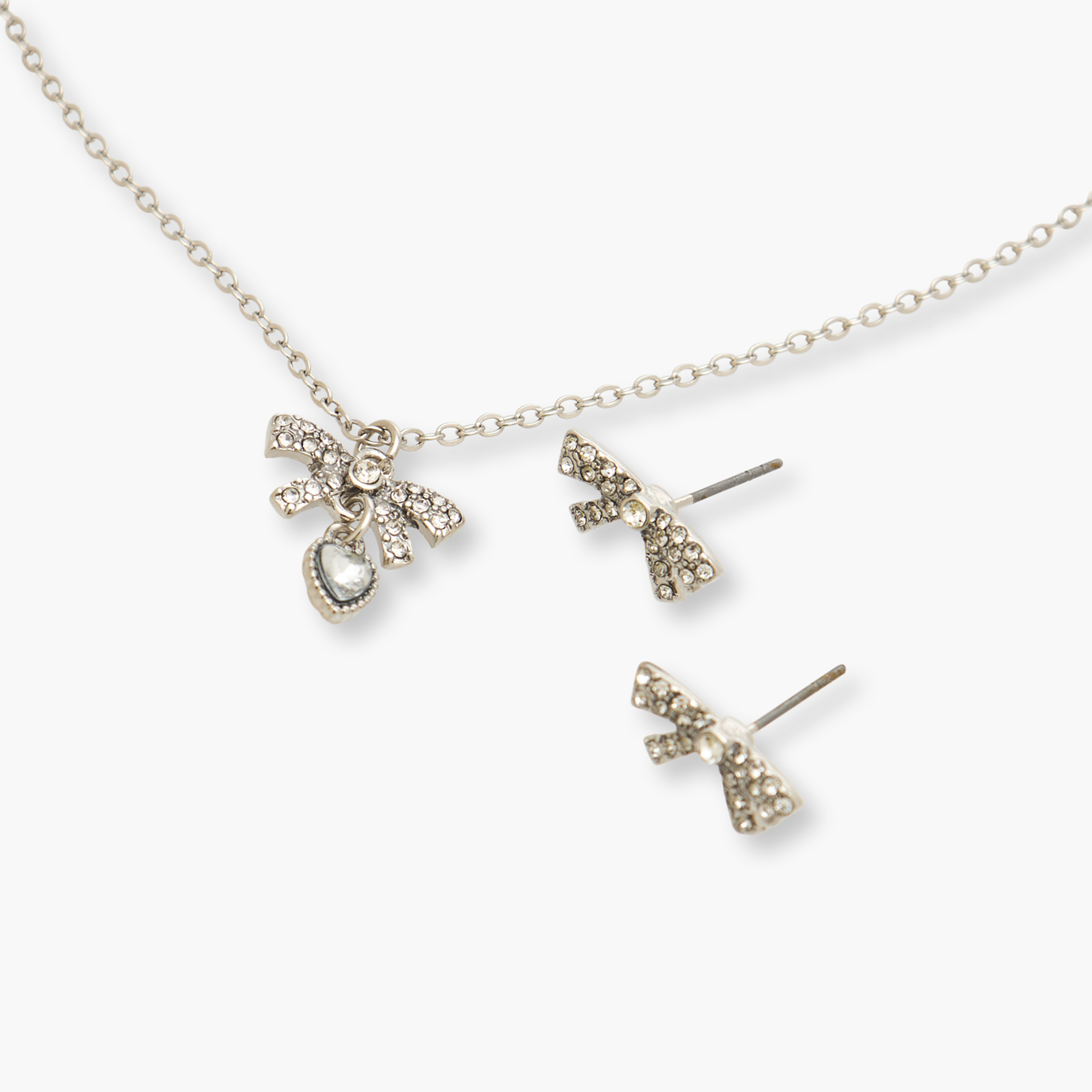 طقم عقد وحلقان مزين بفيونكة وأحجار-girls-accessories-jewellery-image-4