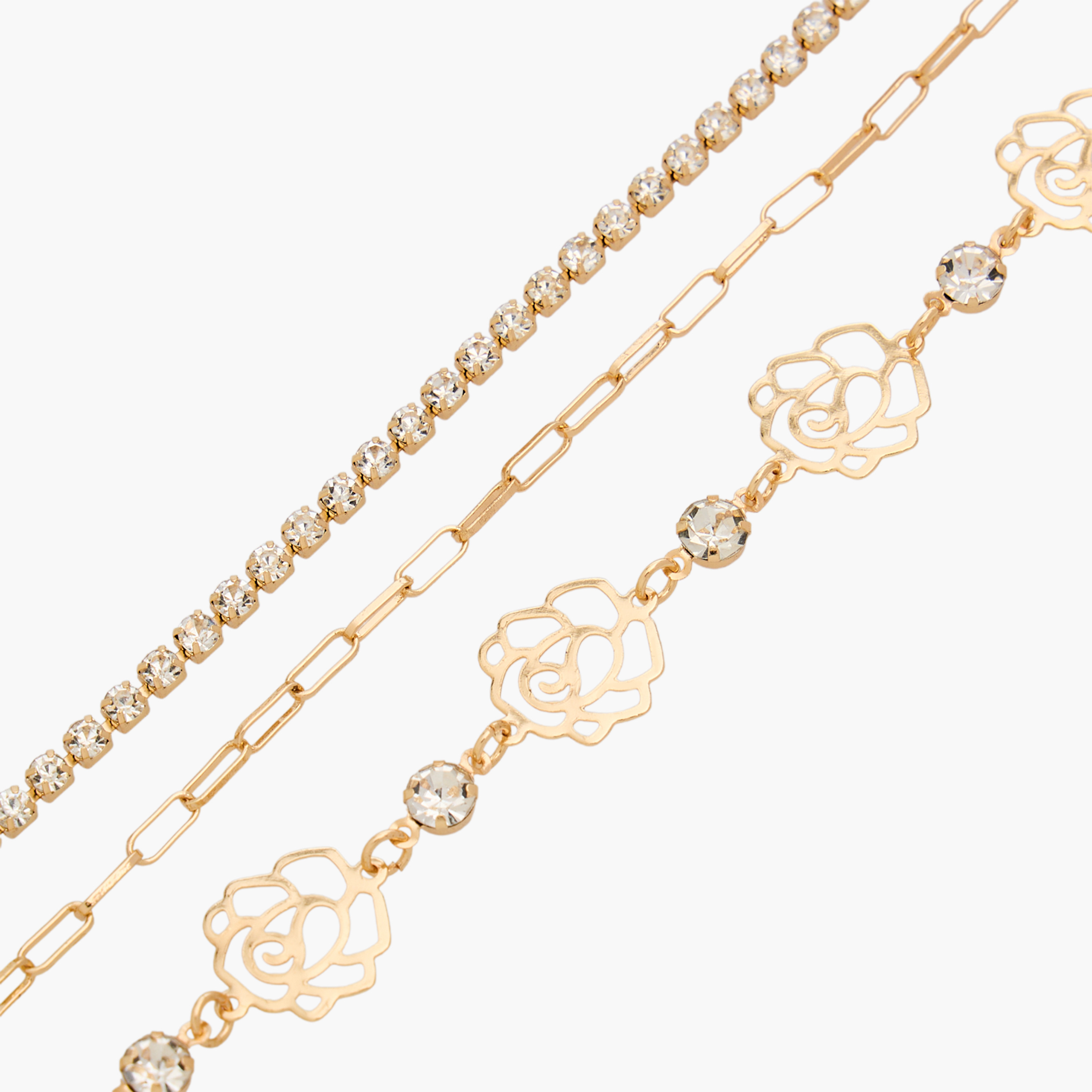 طقم أساور متنوعة بلون ذهبي - 3 قطع-women-watchesandjewellery-jewellery-banglesandbracelets-image-9
