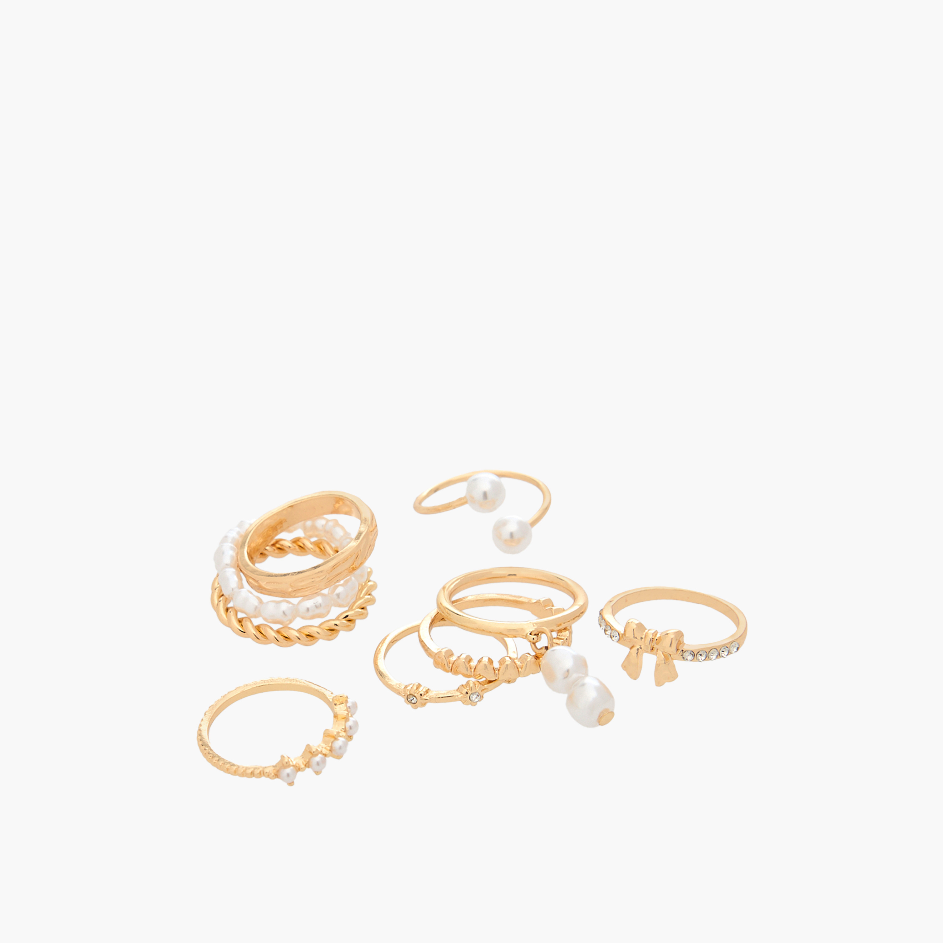 خواتم ميتالك - طقم من 9 قطع-women-watchesandjewellery-jewellery-rings-image-2