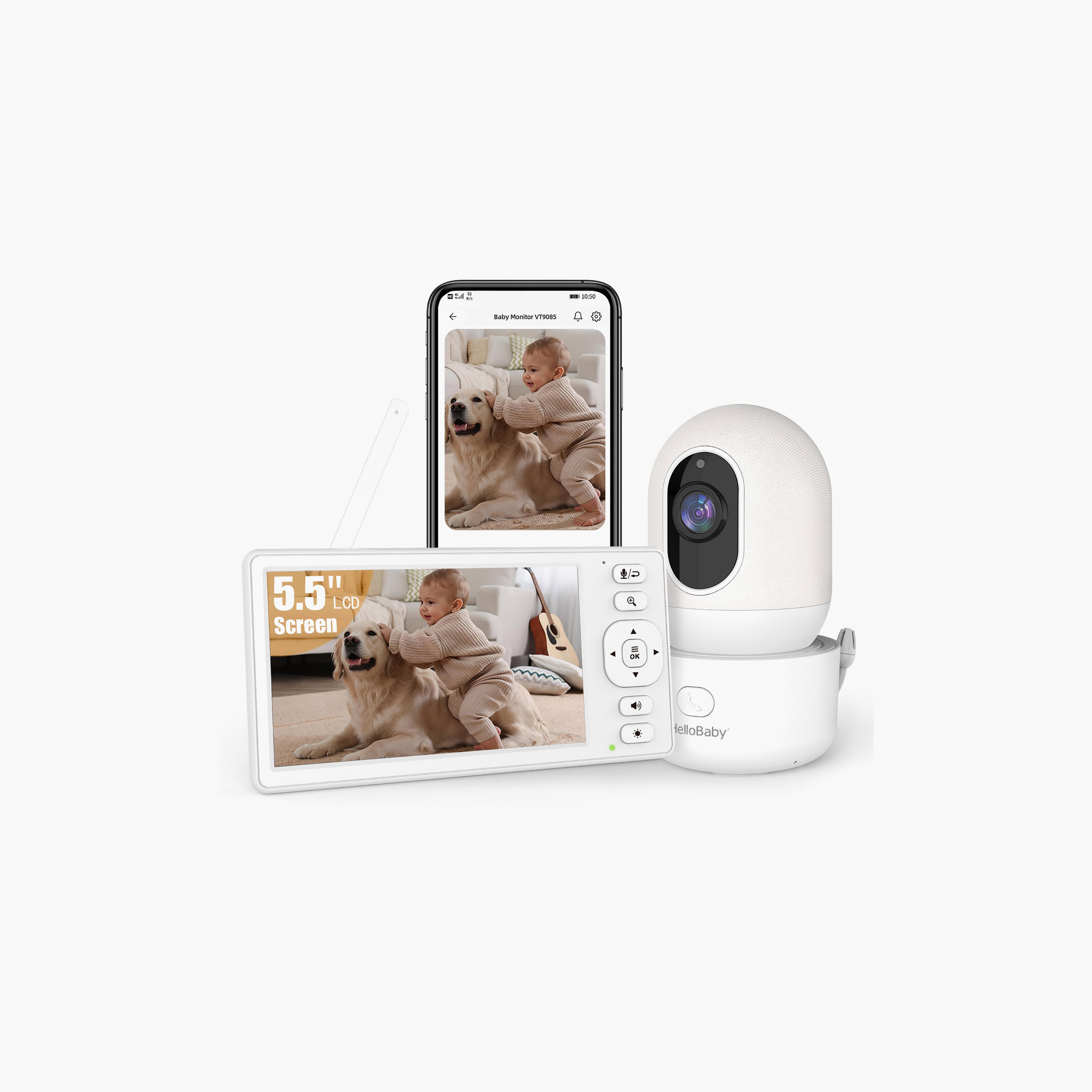 Hellobaby Smart Wi-Fi Dual-Mode Baby Monitor with HD IPS Display-baby-healthandsafety-babymonitors-image-3