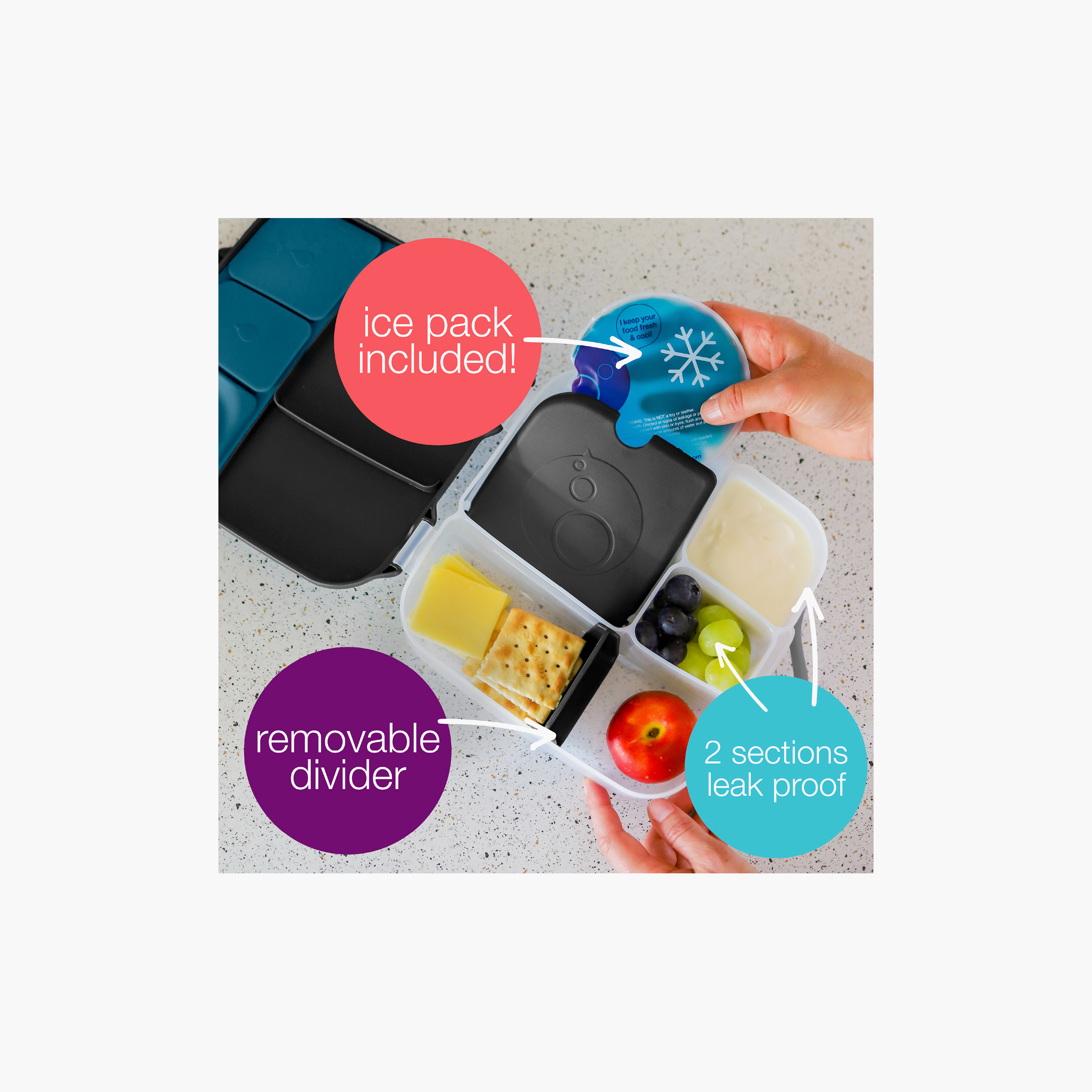 B.box BPA Free Bento Lunch Box & Removable Tray with Ice Pack & Removable Divider-school-lunchessentials-lunchboxes-image-6