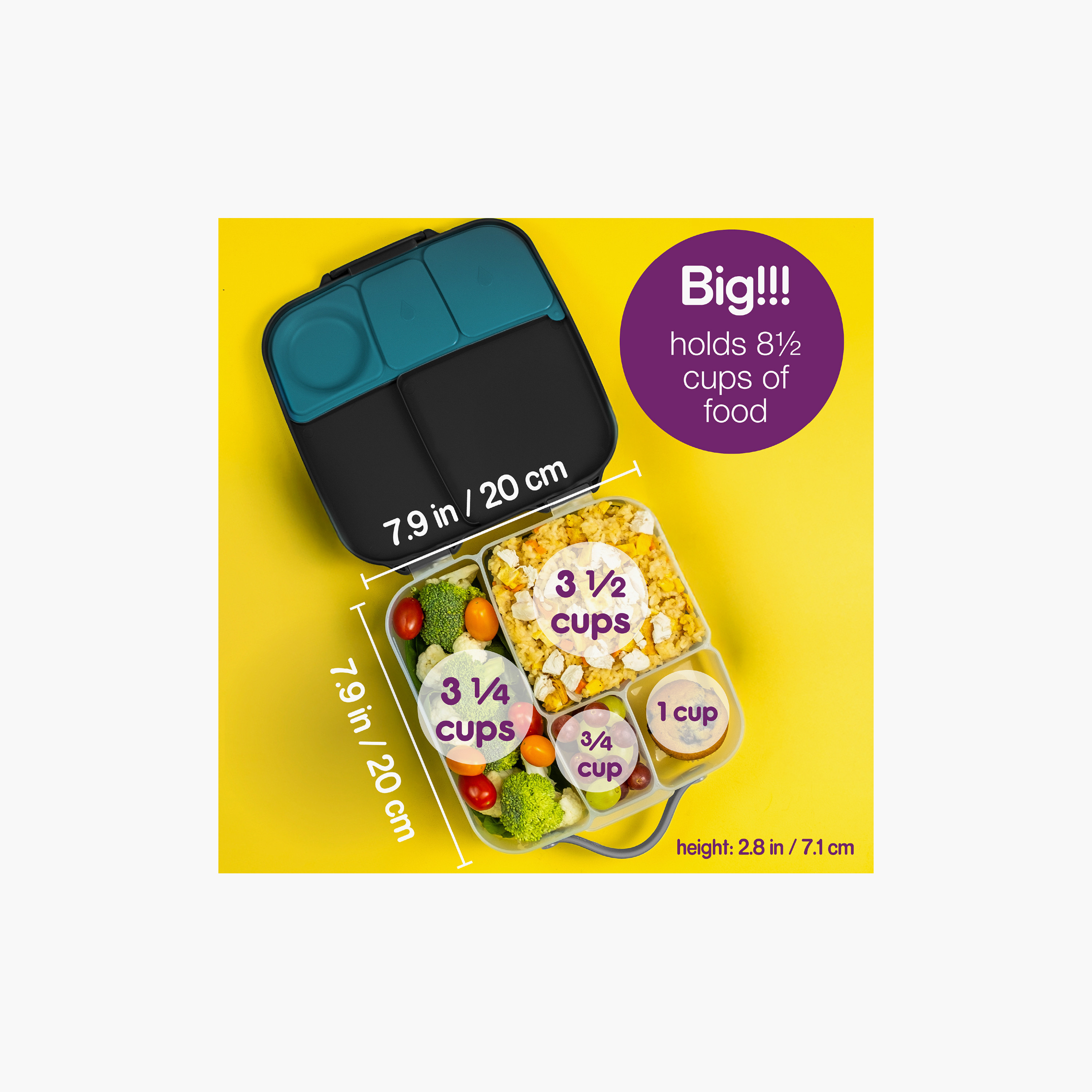B.box BPA Free Bento Lunch Box & Removable Tray with Ice Pack & Removable Divider-school-lunchessentials-lunchboxes-image-7