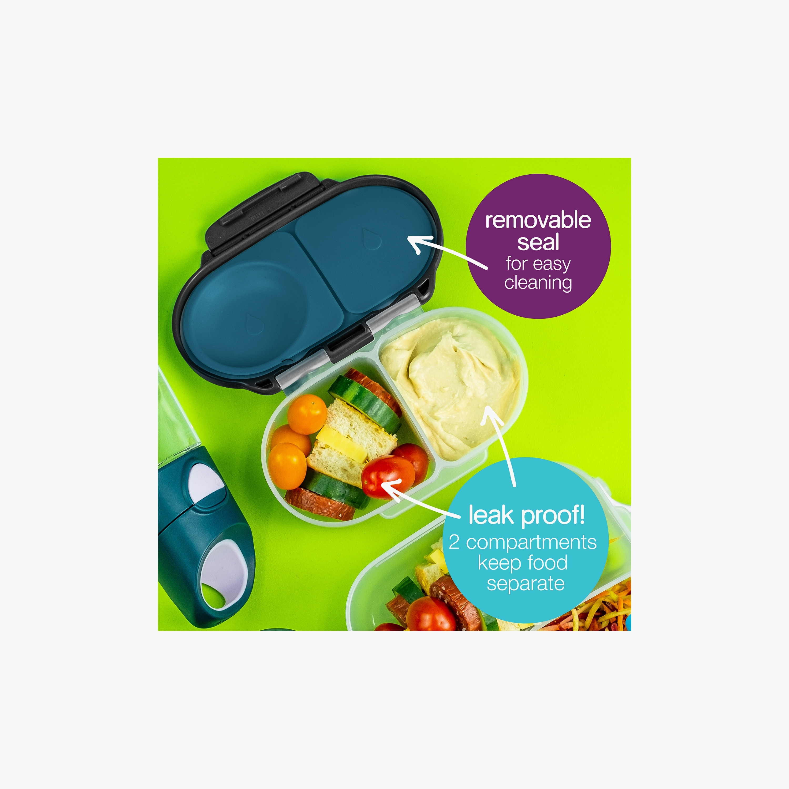 B.box 2 Compartments Leakproof Mini Bento Lunch Box-school-lunchessentials-lunchboxes-image-5