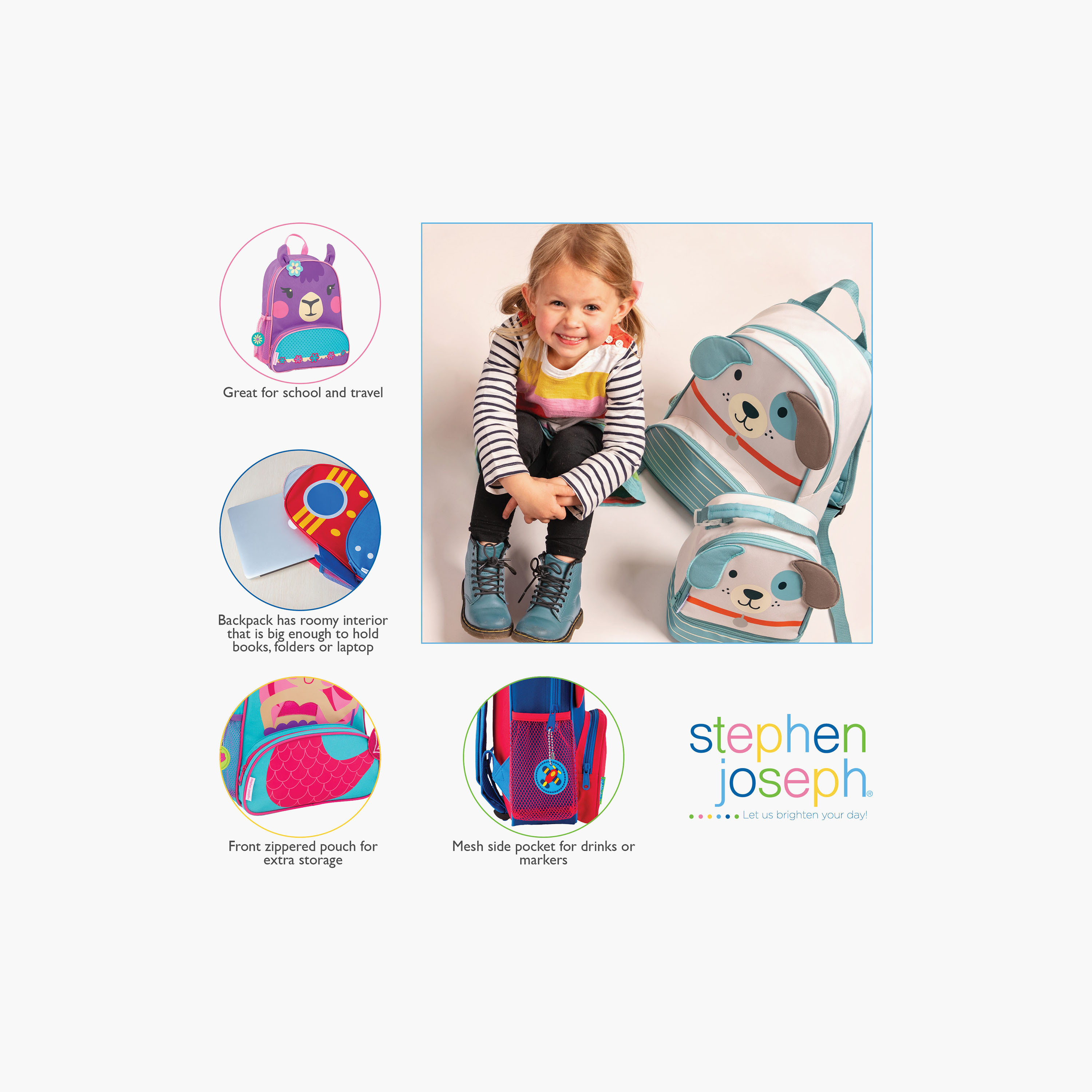 Stephen Joseph Deer Sidekick Backpack for Girls 3-6 Yrs with Adjustable Straps - 14 Inch-school-bagsandbackpacks-backpacks-image-6