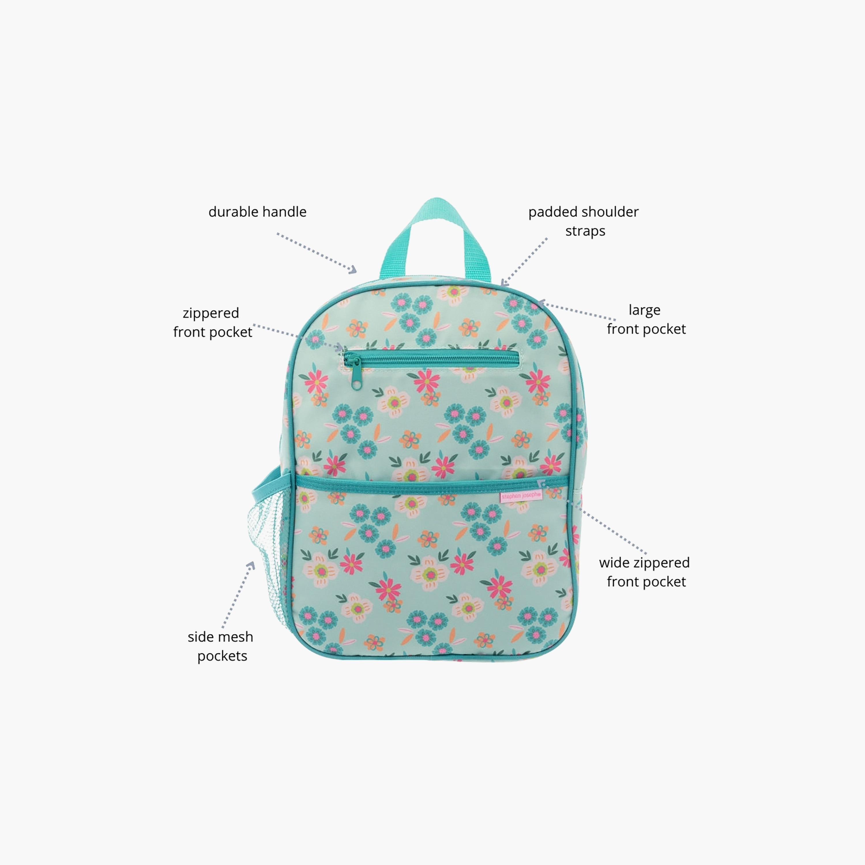 Stephen Joseph Flower Junior Backpack for Boys 3-6 Yrs with Adjustable Straps - 13 Inch-school-bagsandbackpacks-backpacks-image-8