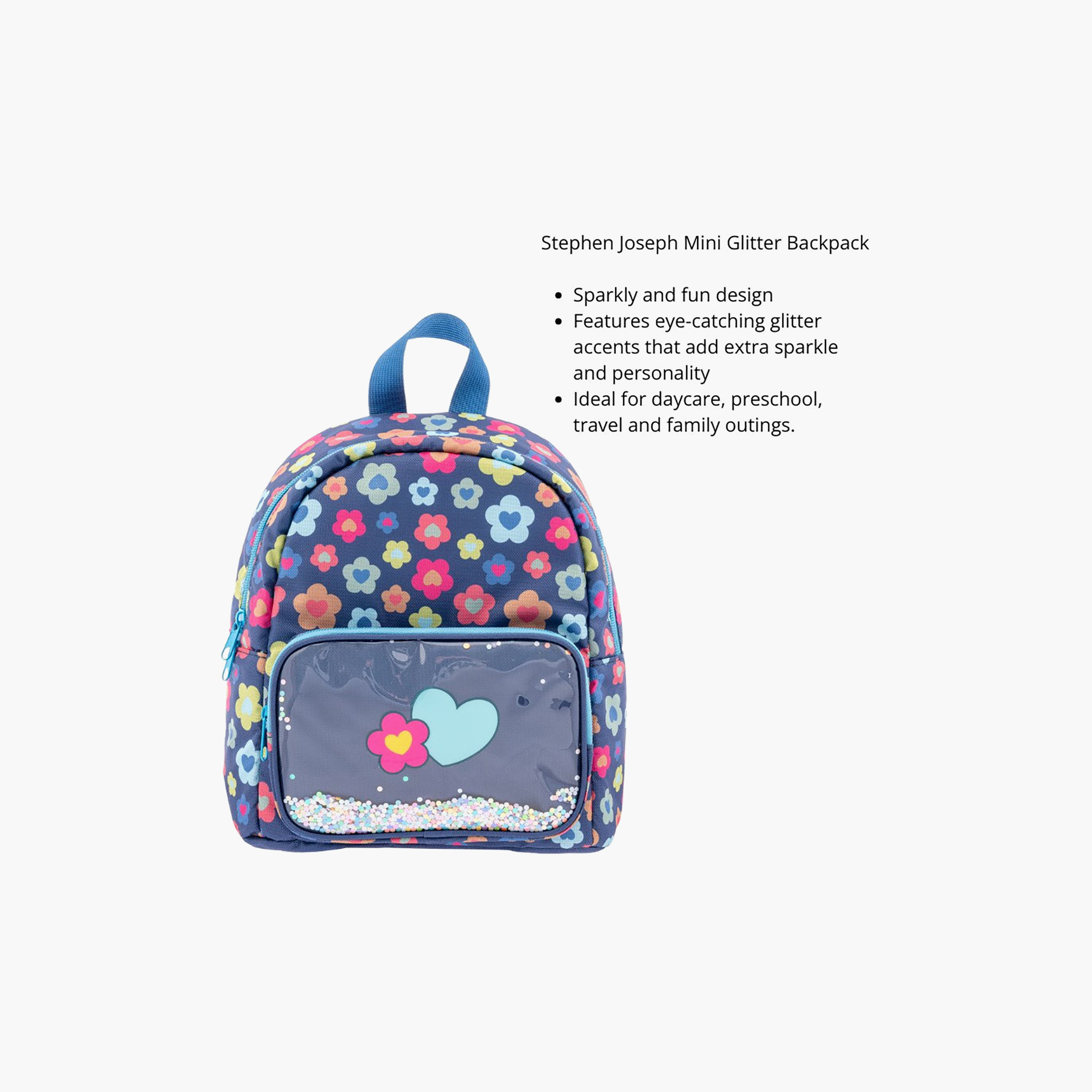 Stephen Joseph Flower Mini Glitter Backpack For Girls 3-5 Yrs - 10 Inch-school-bagsandbackpacks-backpacks-image-4