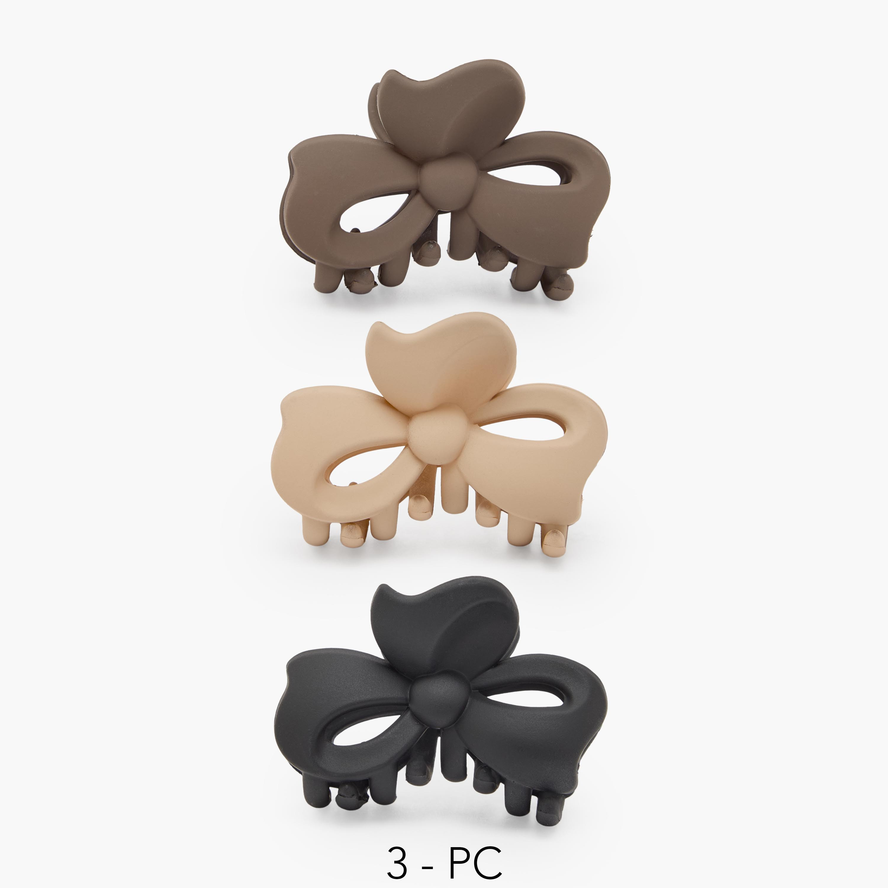 طقم مشابك شعر مطفية بتصميم فيونكة من 3 قطع-women-hairaccessories-clamps-image-1