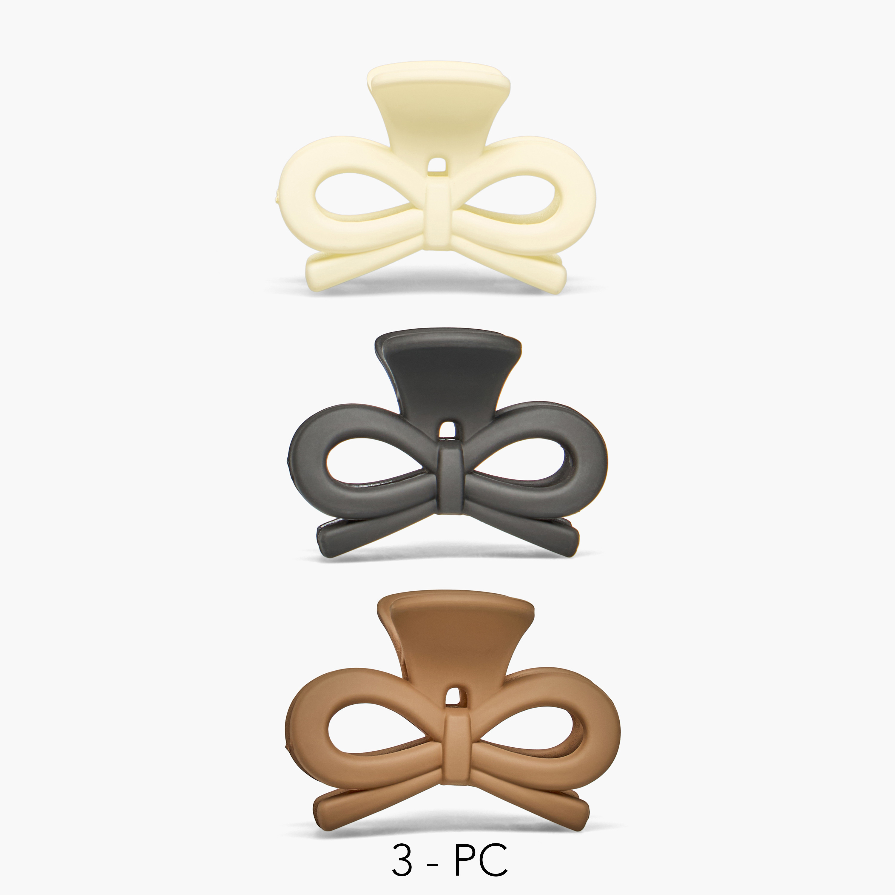 طقم مشابك شعر بتصميم فيونكة من 3 قطع-women-hairaccessories-clamps-image-1