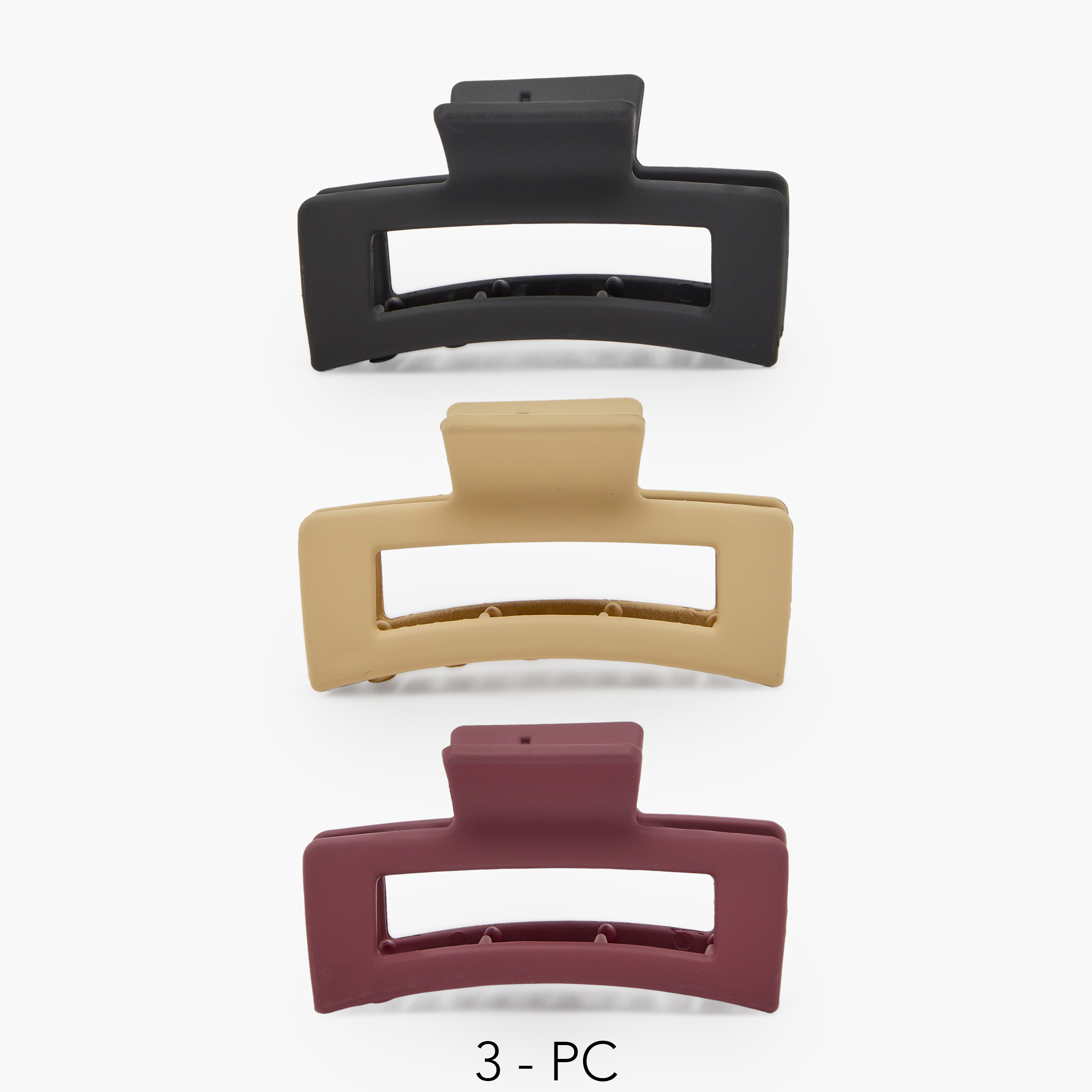 طقم مشابك شعر مستطيلة مطفية من 3 قطع-women-hairaccessories-clamps-image-1