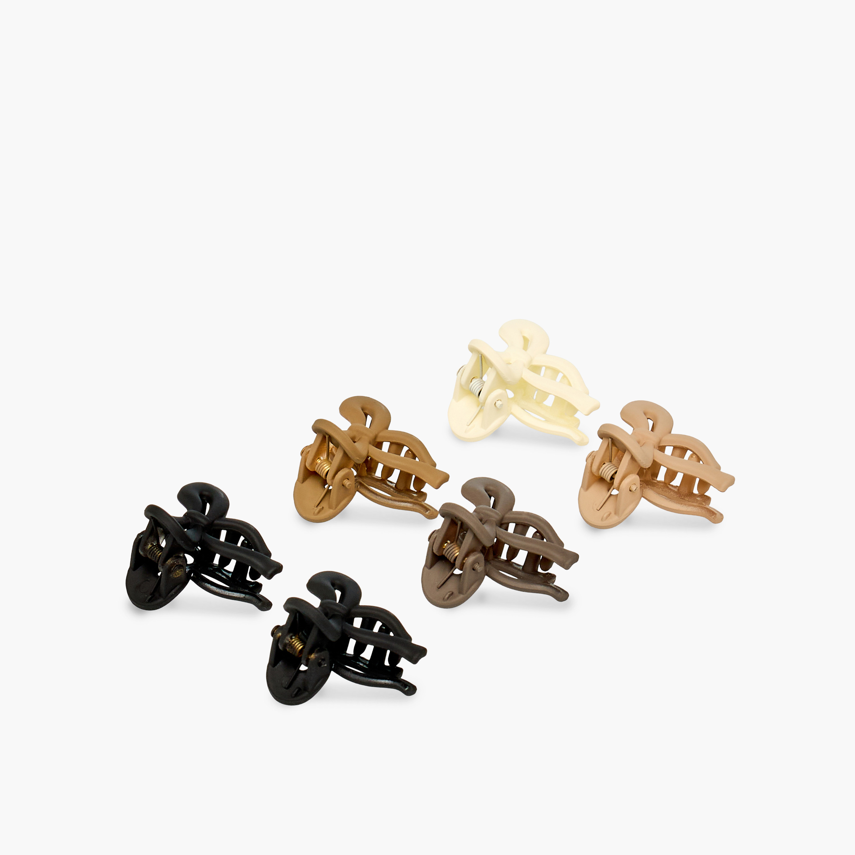 Pack of 6 Bow Hair Clamps with Matte Finish-women-hairaccessories-clamps-image-5
