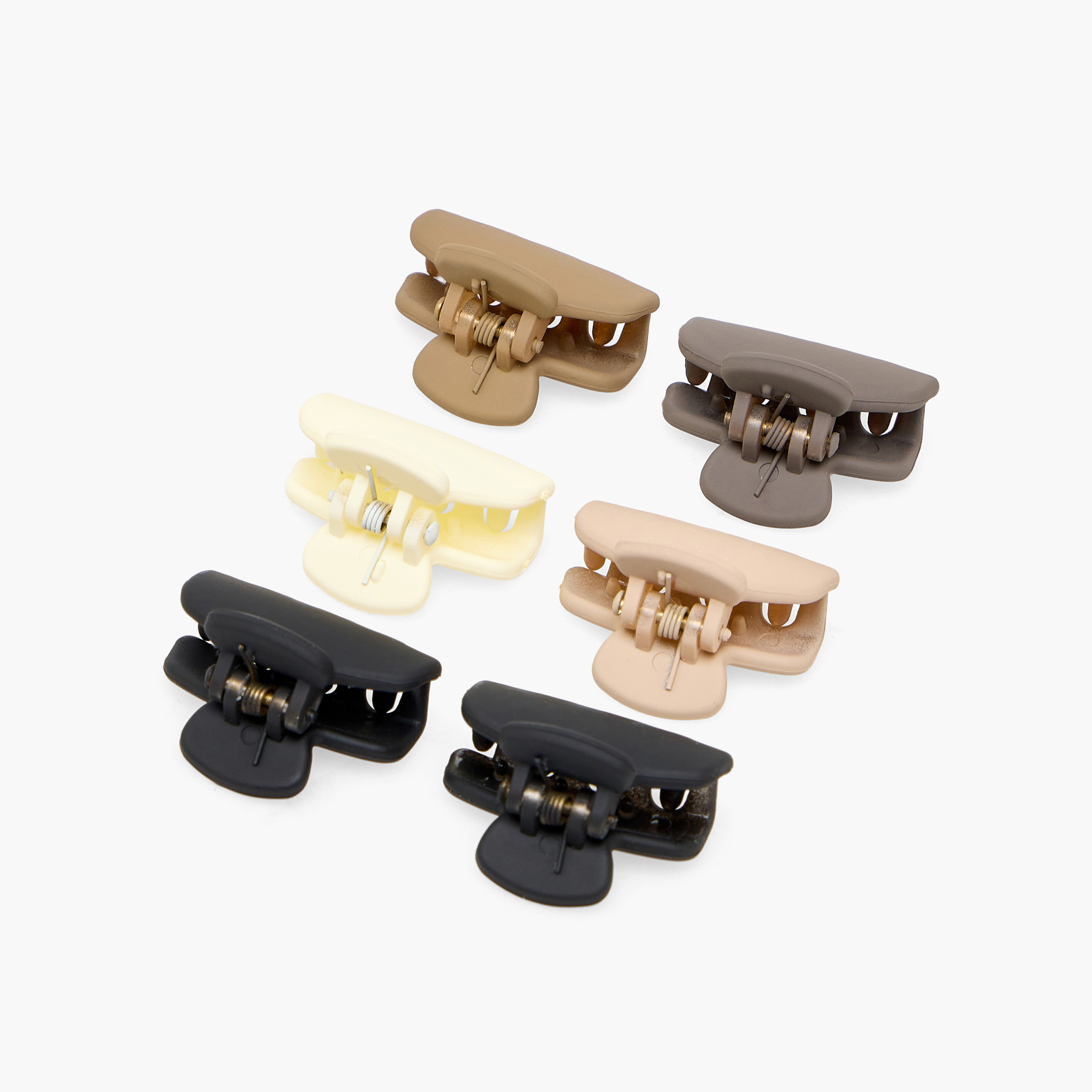 Pack of 6 Curved Hair Clamps with Matte Finish-women-hairaccessories-clamps-image-5