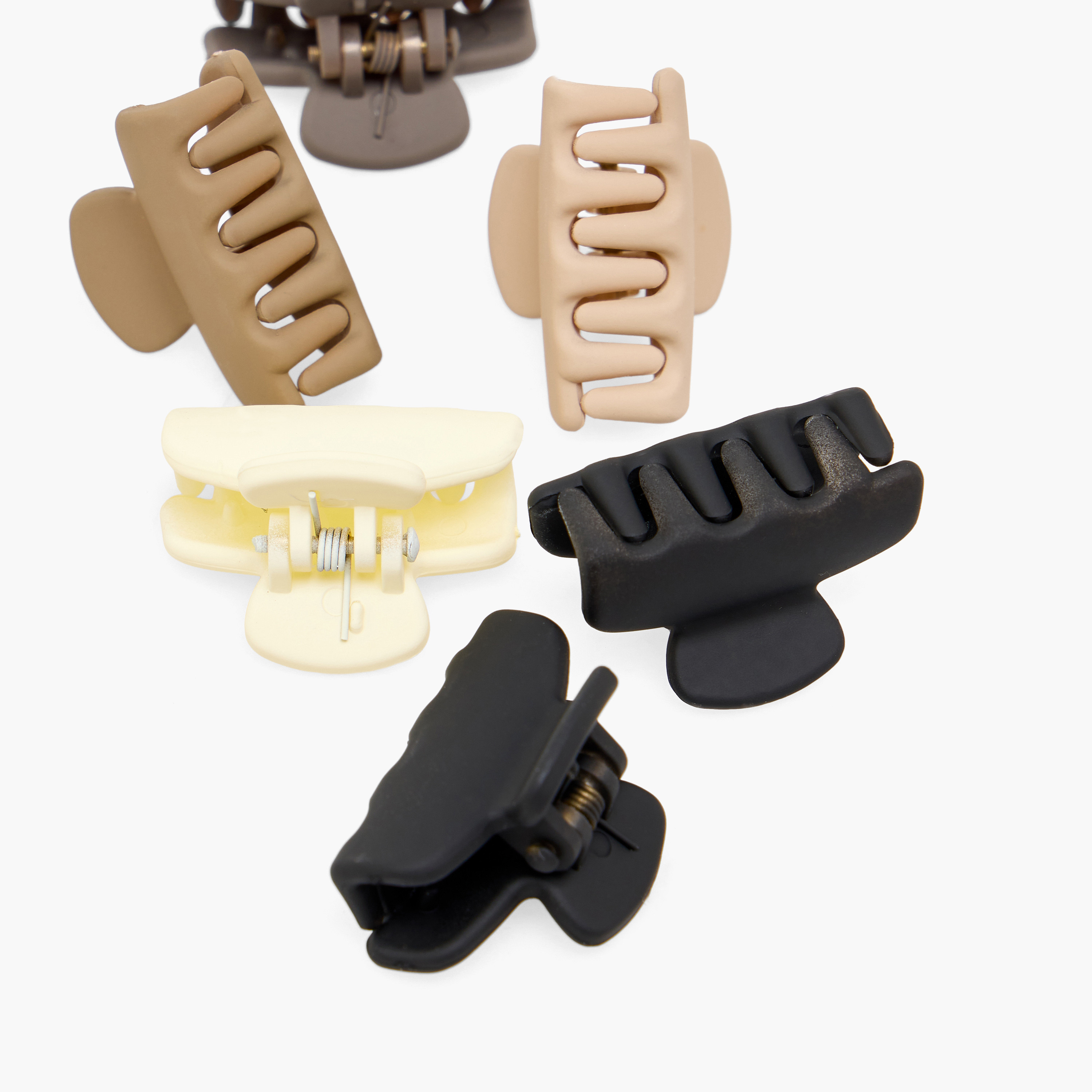 Pack of 6 Curved Hair Clamps with Matte Finish-women-hairaccessories-clamps-image-6