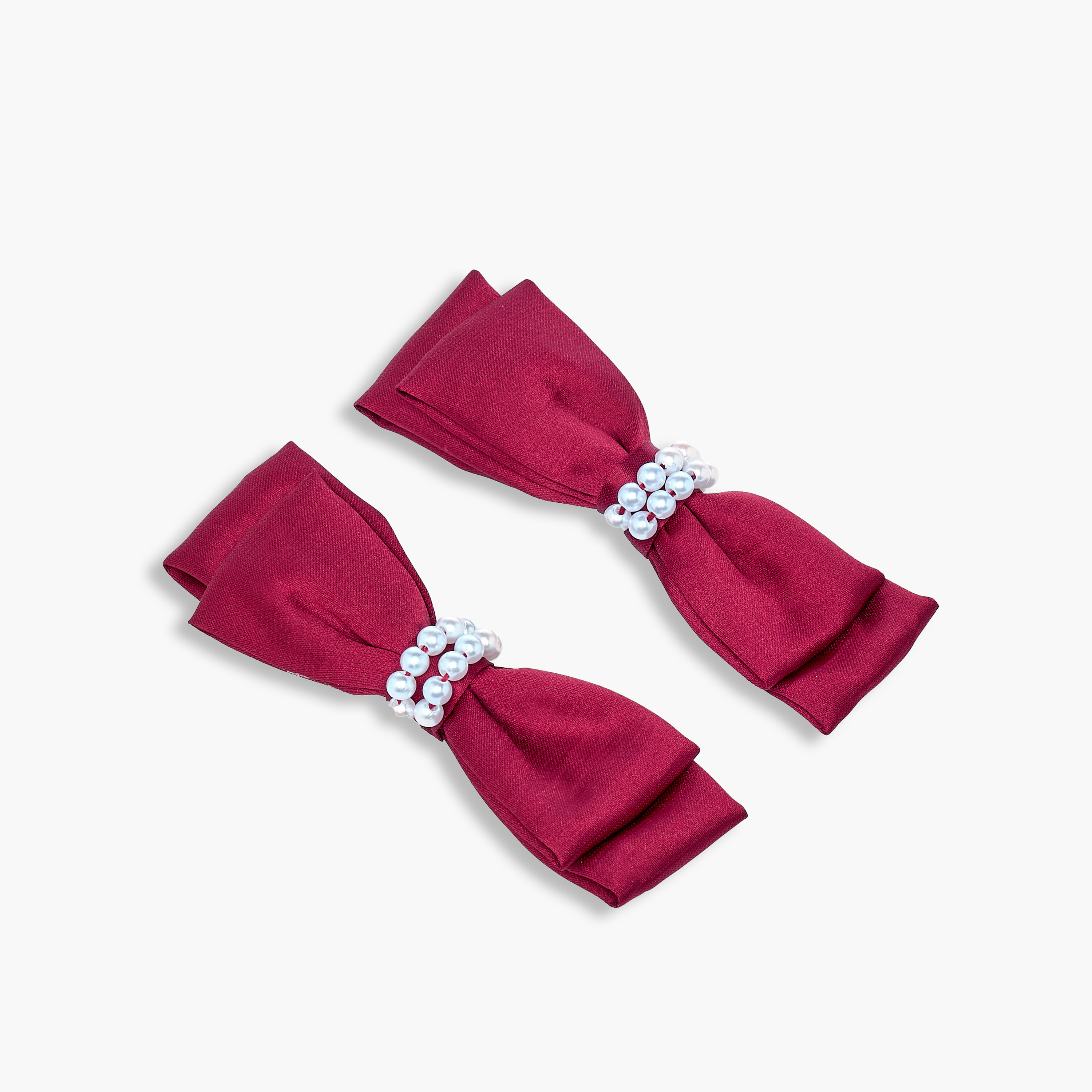 مشابك شعر بتزيينات فيونكة - طقم من قطعتين-women-hairaccessories-clips-image-1
