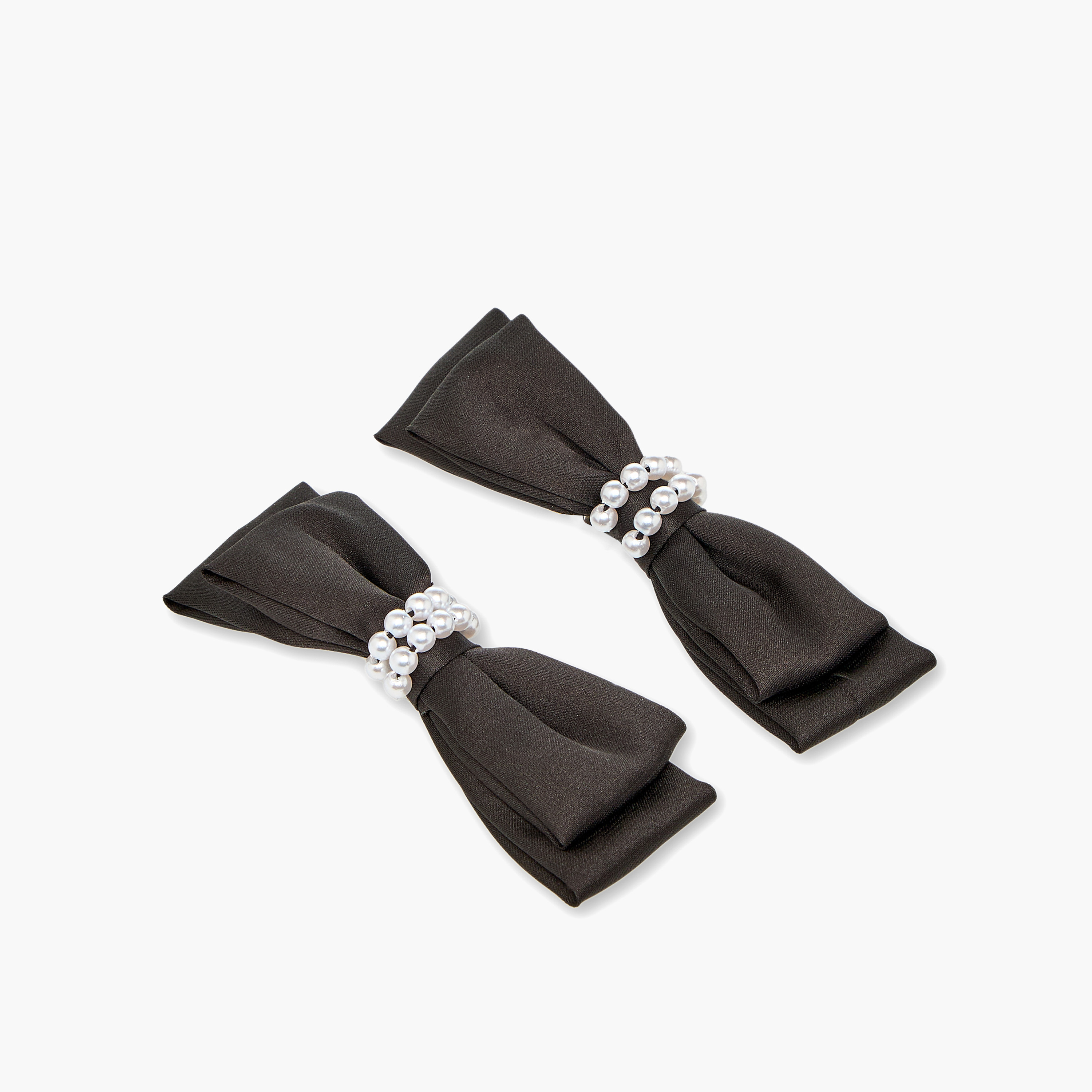 مشابك شعر بتزيينات فيونكة - طقم من قطعتين-women-hairaccessories-clips-image-1