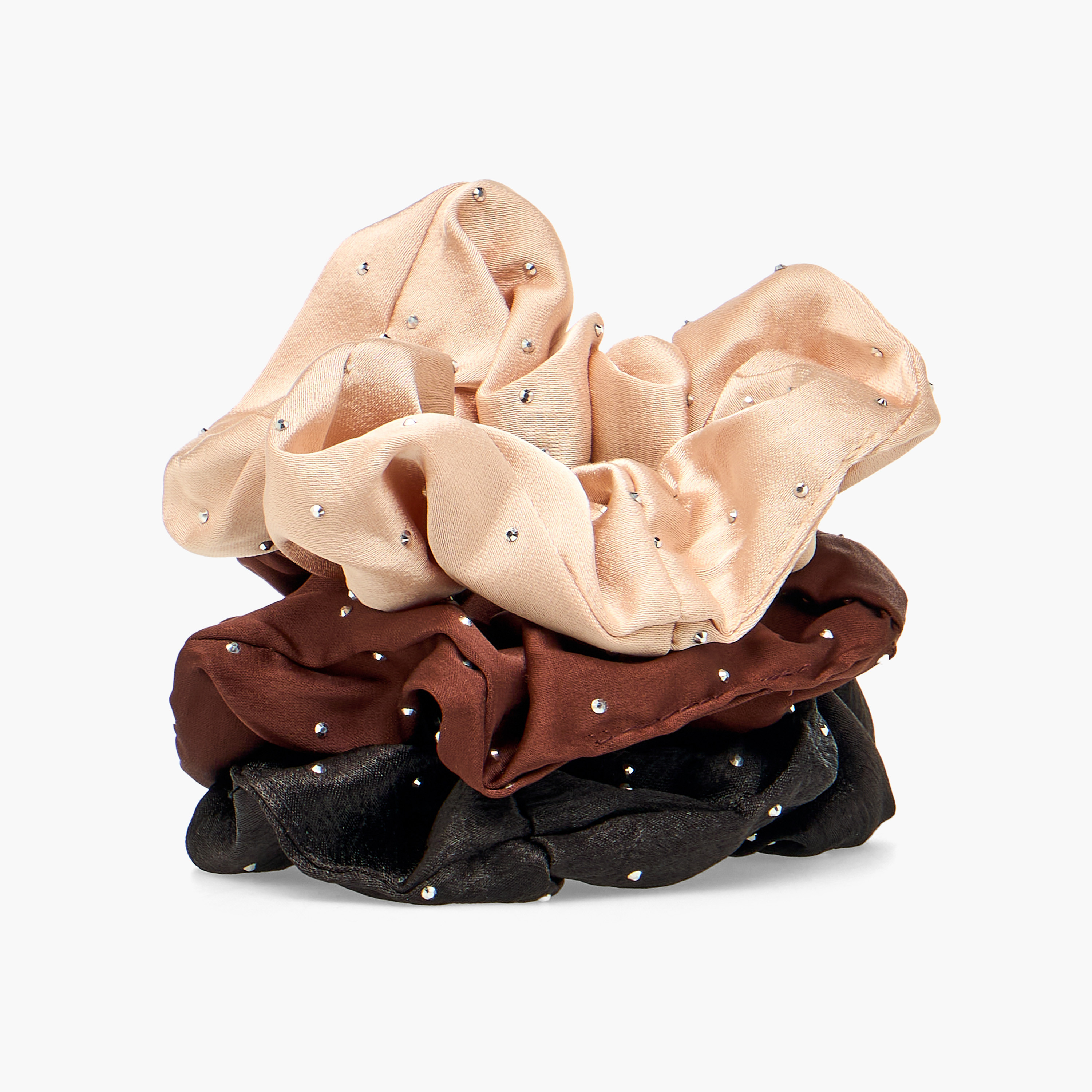 Pack of 3 Embellished Hair Scrunchie-women-hairaccessories-scrunchies-image-1