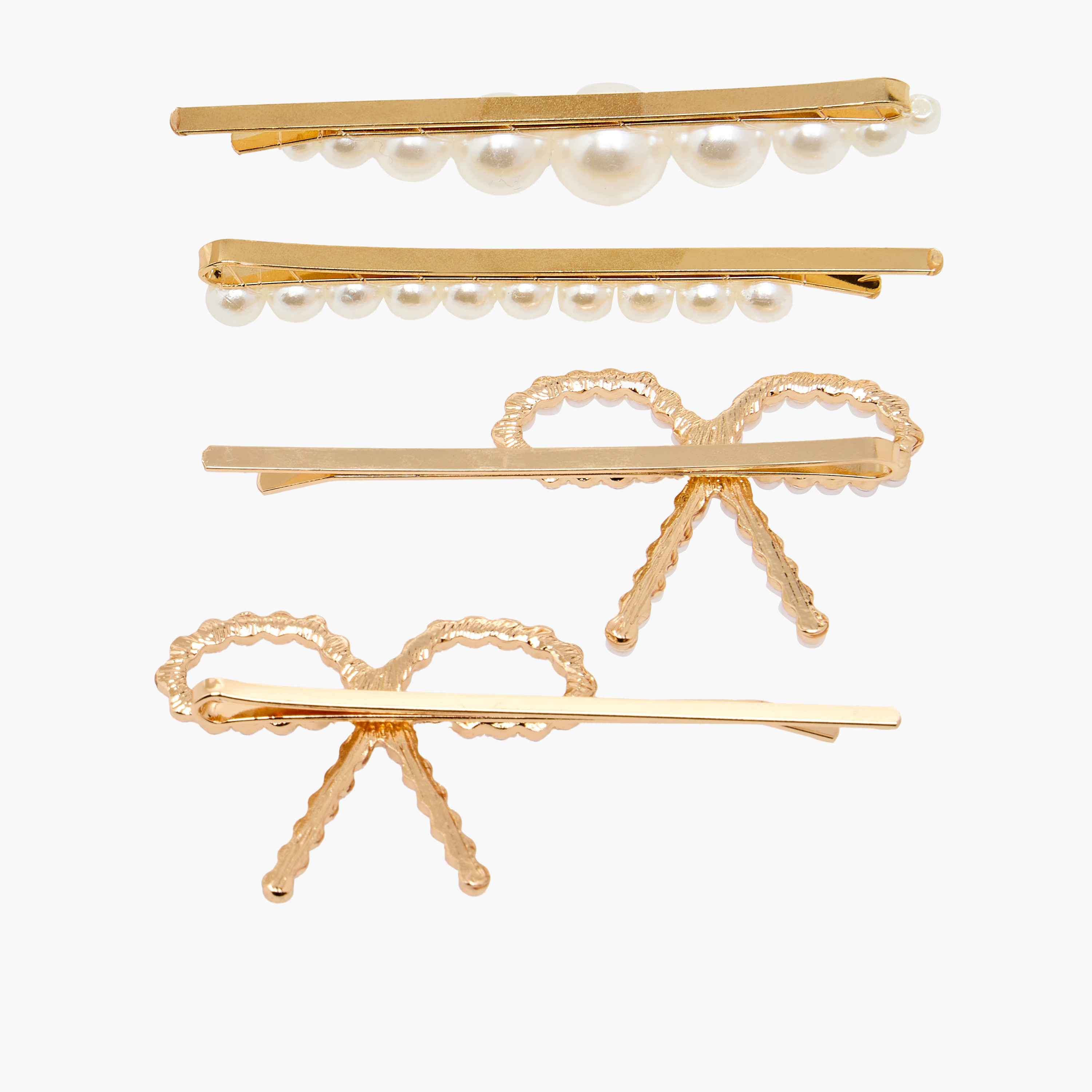 دبابيس شعر بتزيينات لؤلؤ - عبوة من 4 قطع-women-hairaccessories-clips-image-3