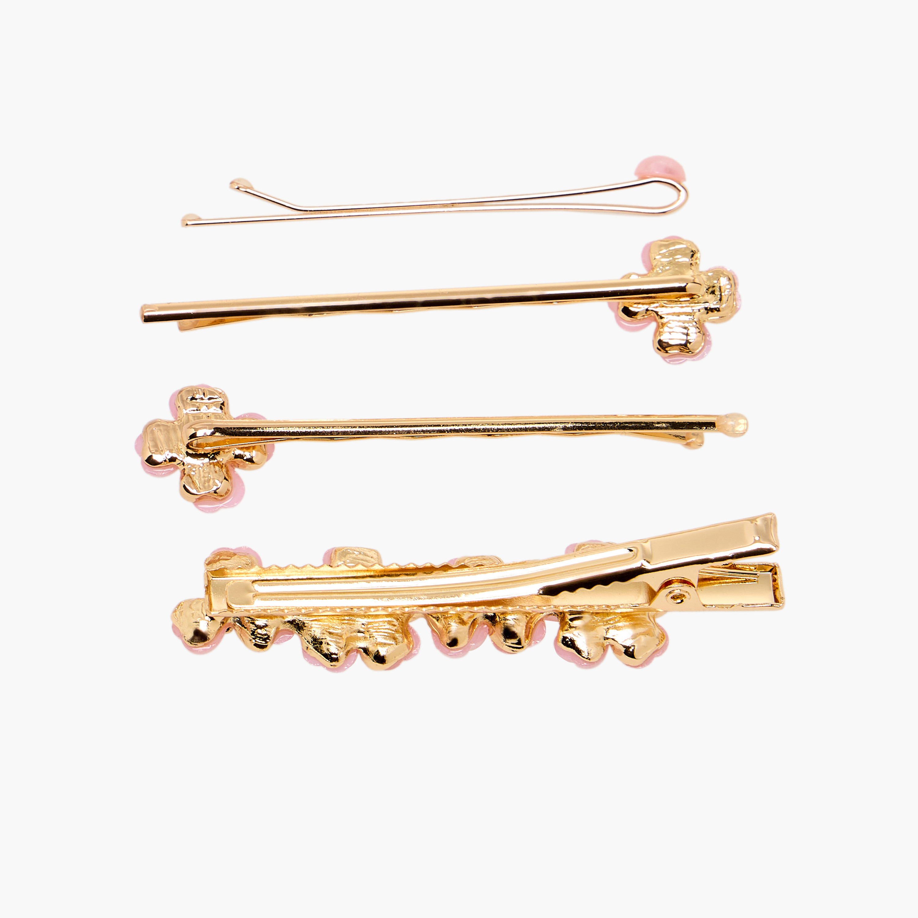 دبابيس شعر زهرية بتزيينات لؤلؤ - عبوة من 4 قطع-women-hairaccessories-clips-image-3