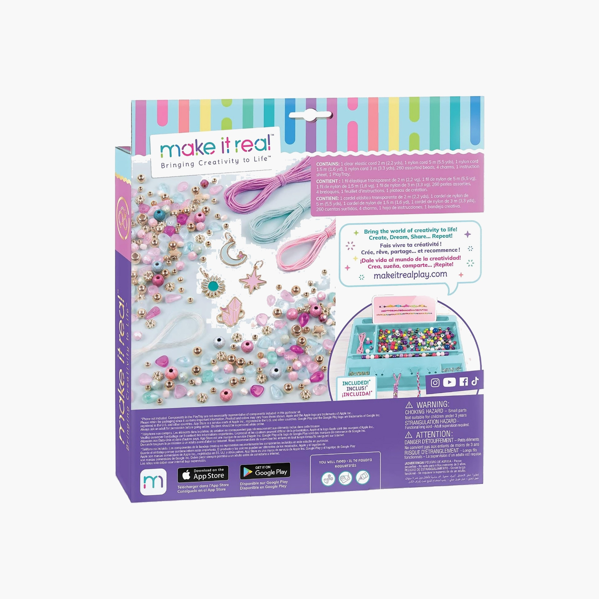 Make It Real Celestial Stones DIY Bracelet Kit with Beads, Charms - Pack of 270-school-artsandcrafts-image-1