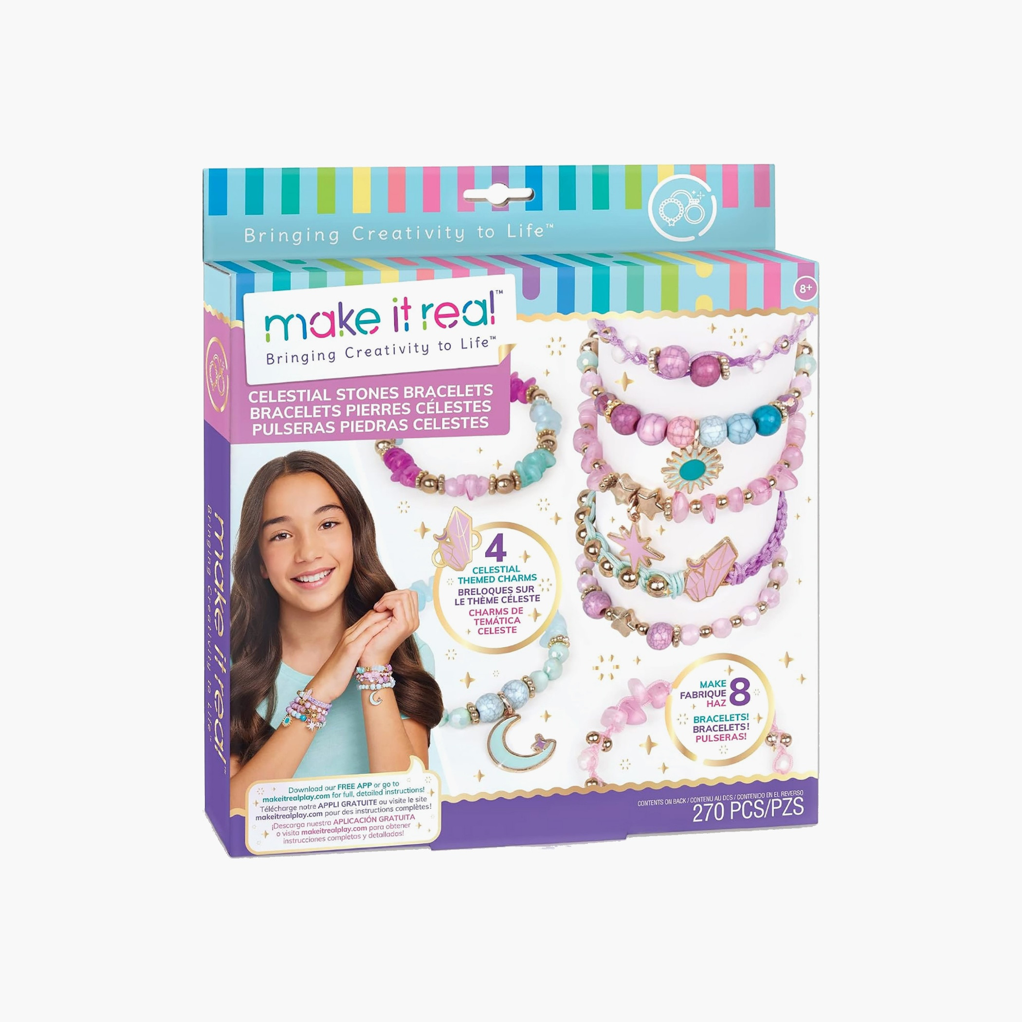 Make It Real Celestial Stones DIY Bracelet Kit with Beads, Charms - Pack of 270-school-artsandcrafts-image-4