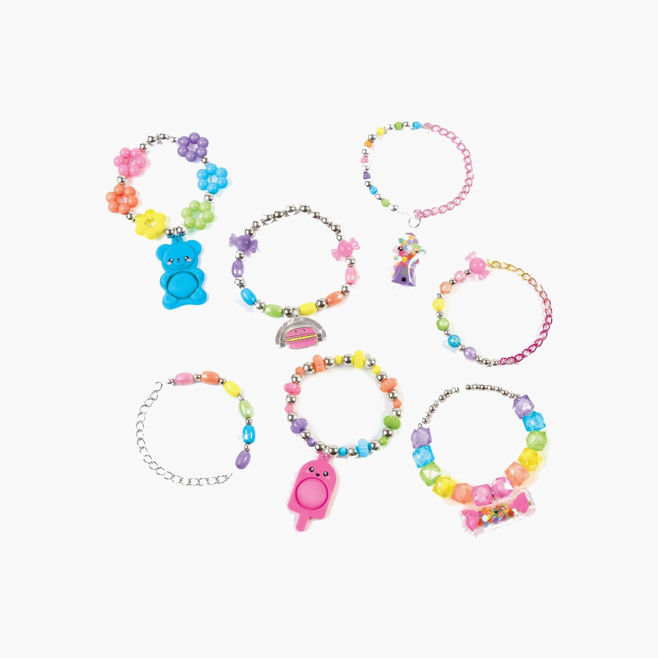 Make It Real Pop! Shake! Twist! DIY Bracelet Kit with Beads, Charms - Pack of 171-school-artsandcrafts-image-1