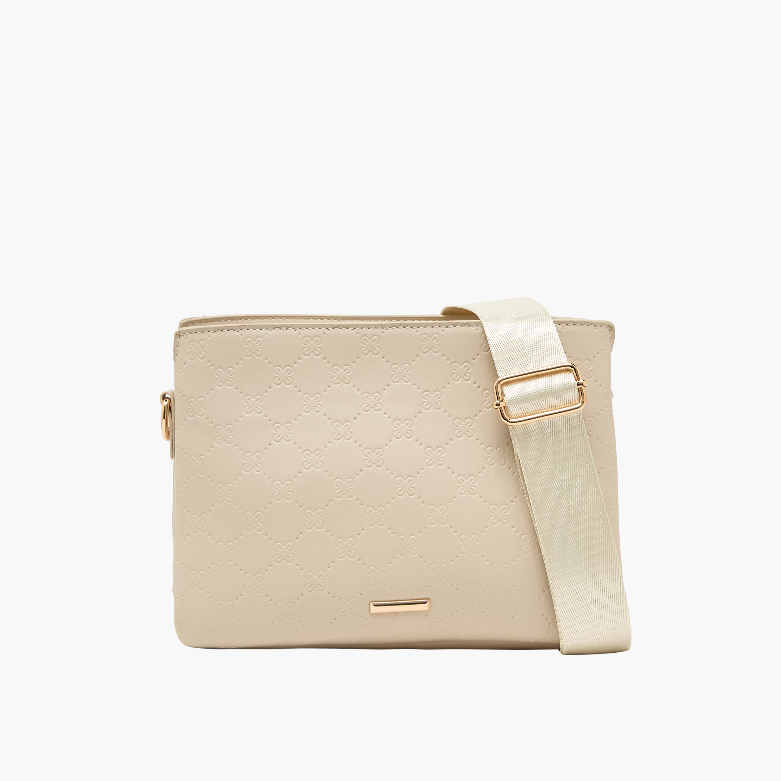 شنطة كروس بودي بسحاب إغلاق ونقوش زهرية من ساشا-women-bagsandwallets-handbags-image-1