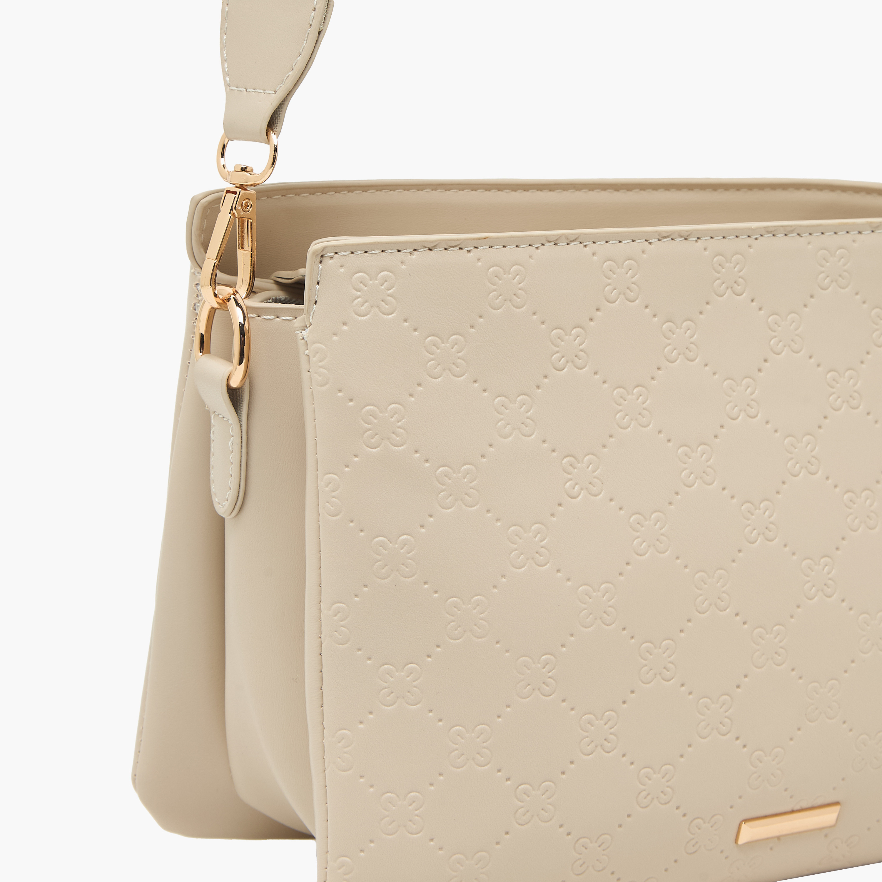 شنطة كروس بودي بسحاب إغلاق ونقوش زهرية من ساشا-women-bagsandwallets-handbags-image-4