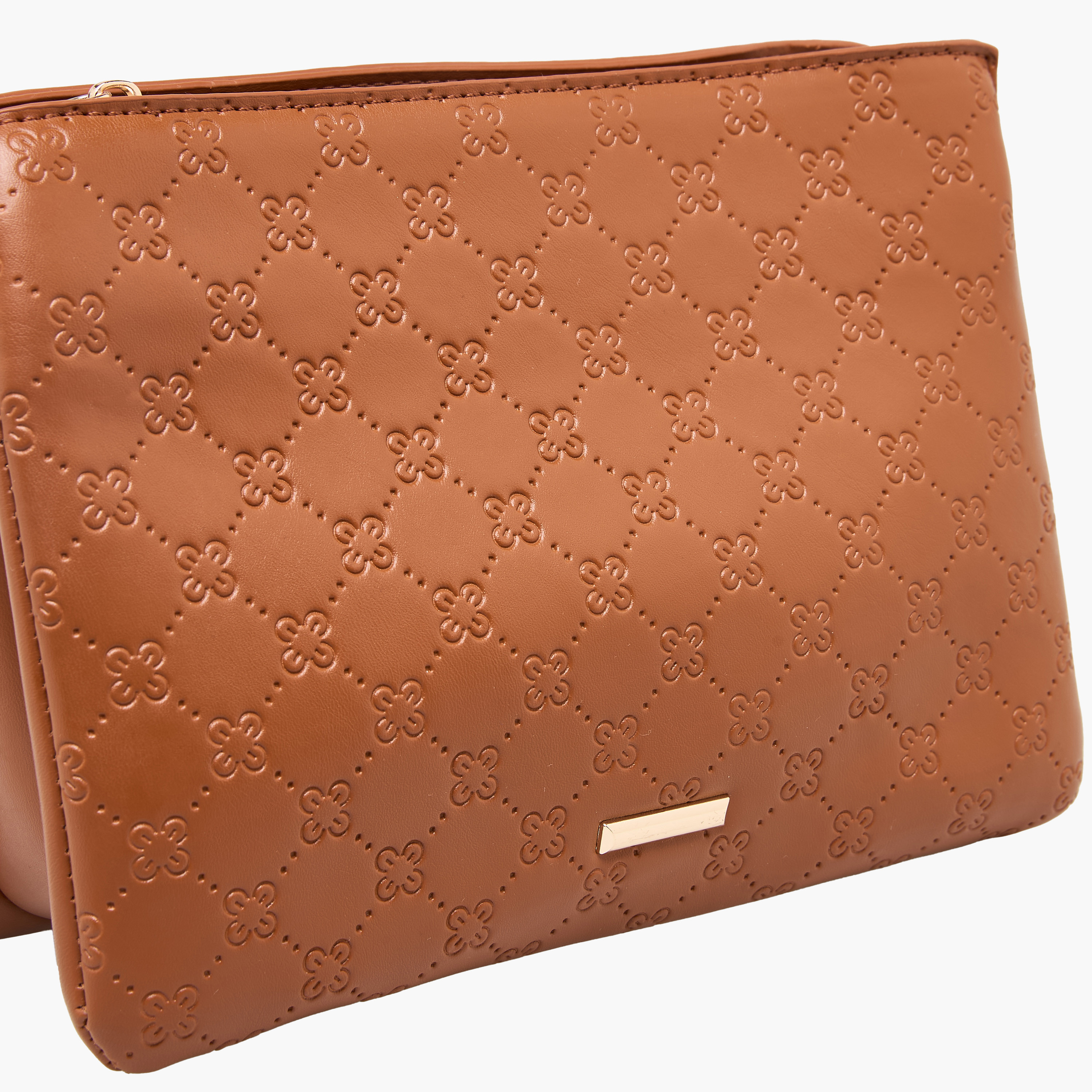 شنطة كروس بودي بسحاب إغلاق ونقوش زهرية من ساشا-women-bagsandwallets-handbags-image-5