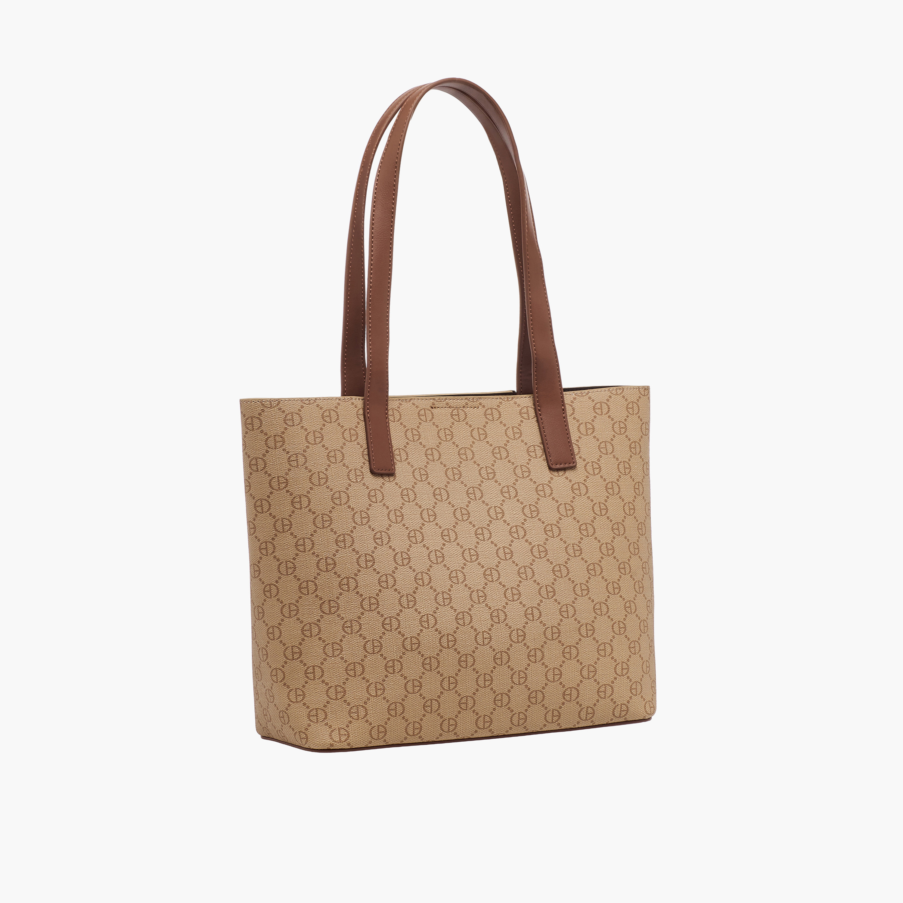 Chrisbella Monogram Print Tote Bag with Pouch-women-bagsandwallets-handbags-image-4