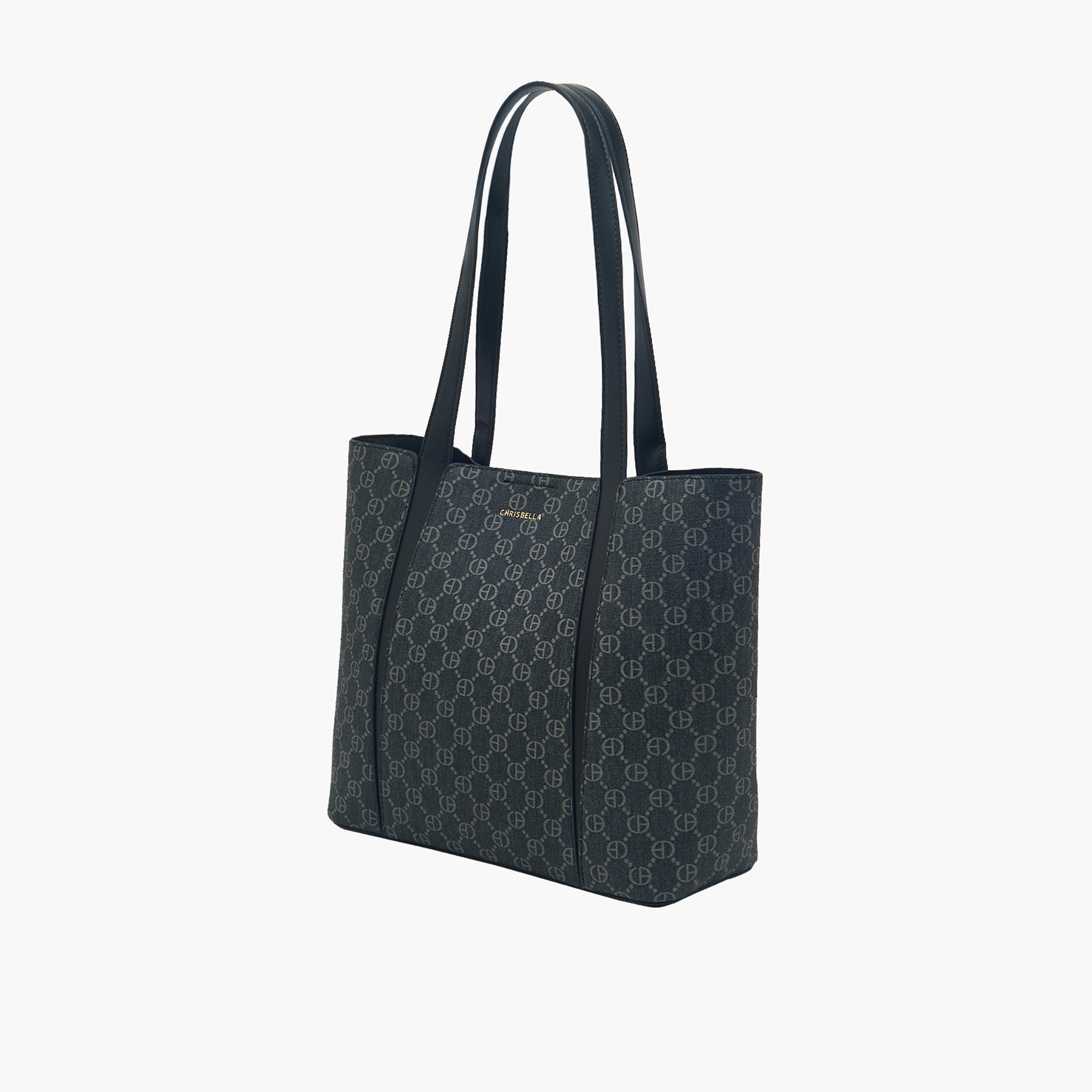 Chrisbella Monogram Print Tote Bag with Pouch-women-bagsandwallets-handbags-image-2
