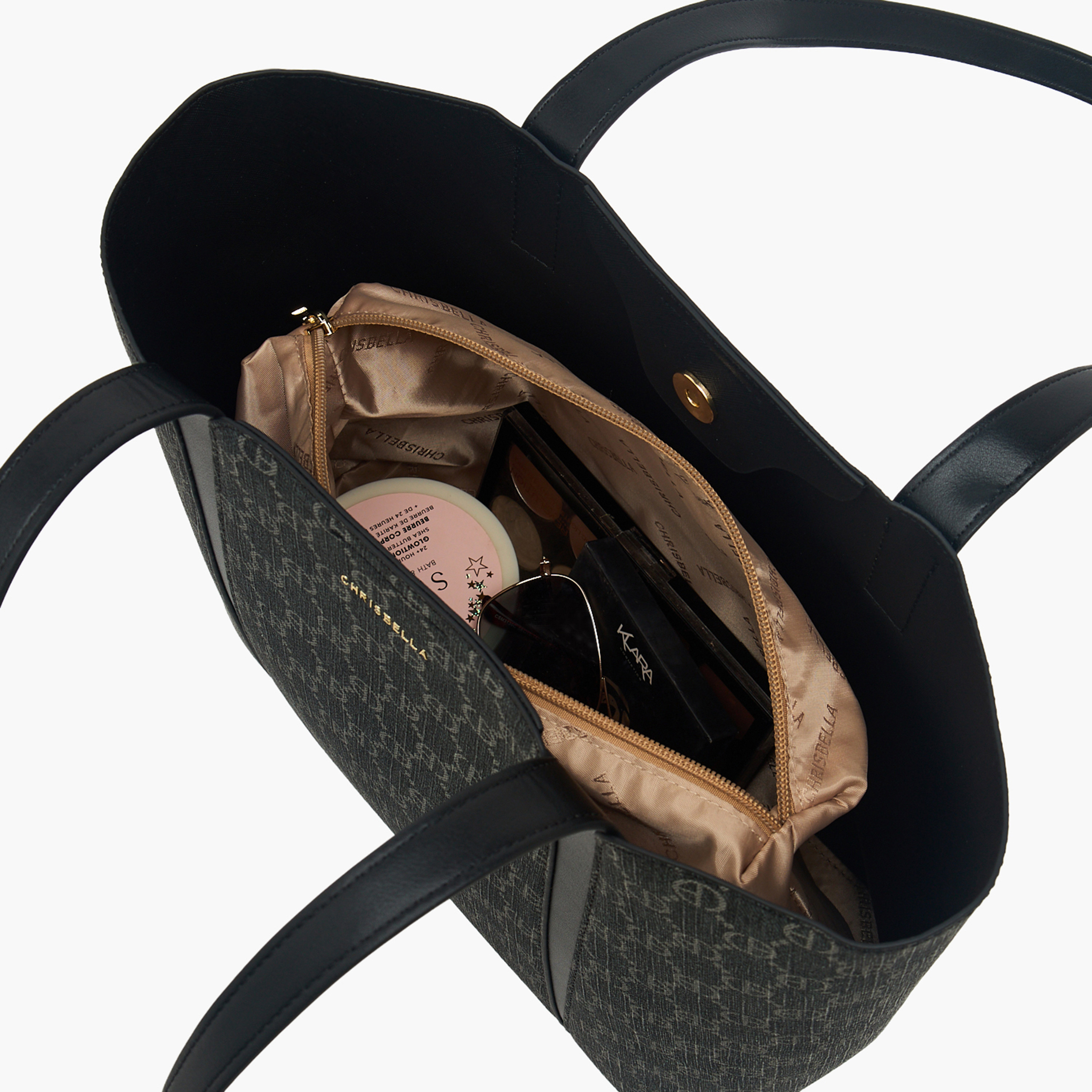 Chrisbella Monogram Print Tote Bag with Pouch-women-bagsandwallets-handbags-image-7