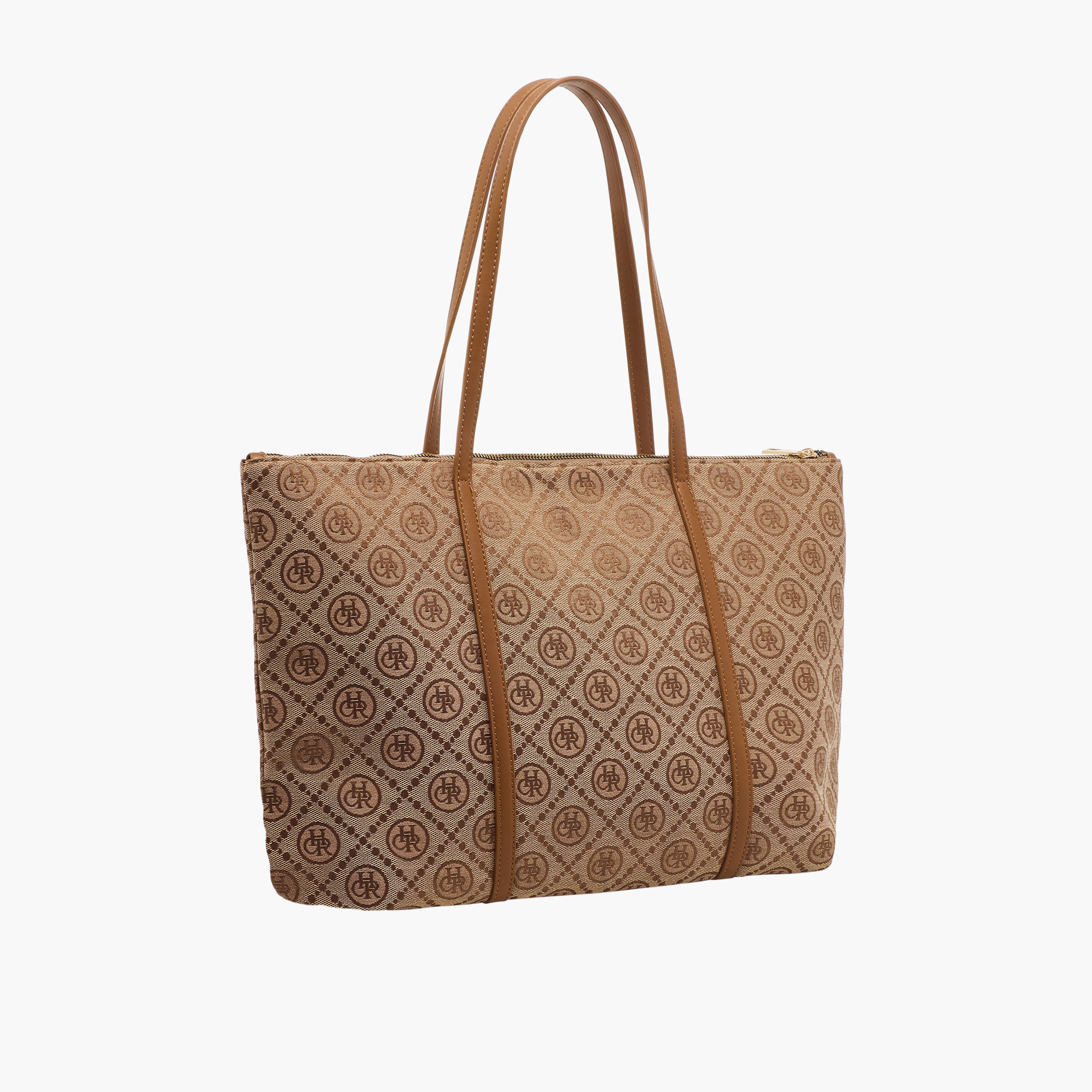 Chrisbella Monogram Print Tote Bag with Zip Closure-women-bagsandwallets-handbags-image-4