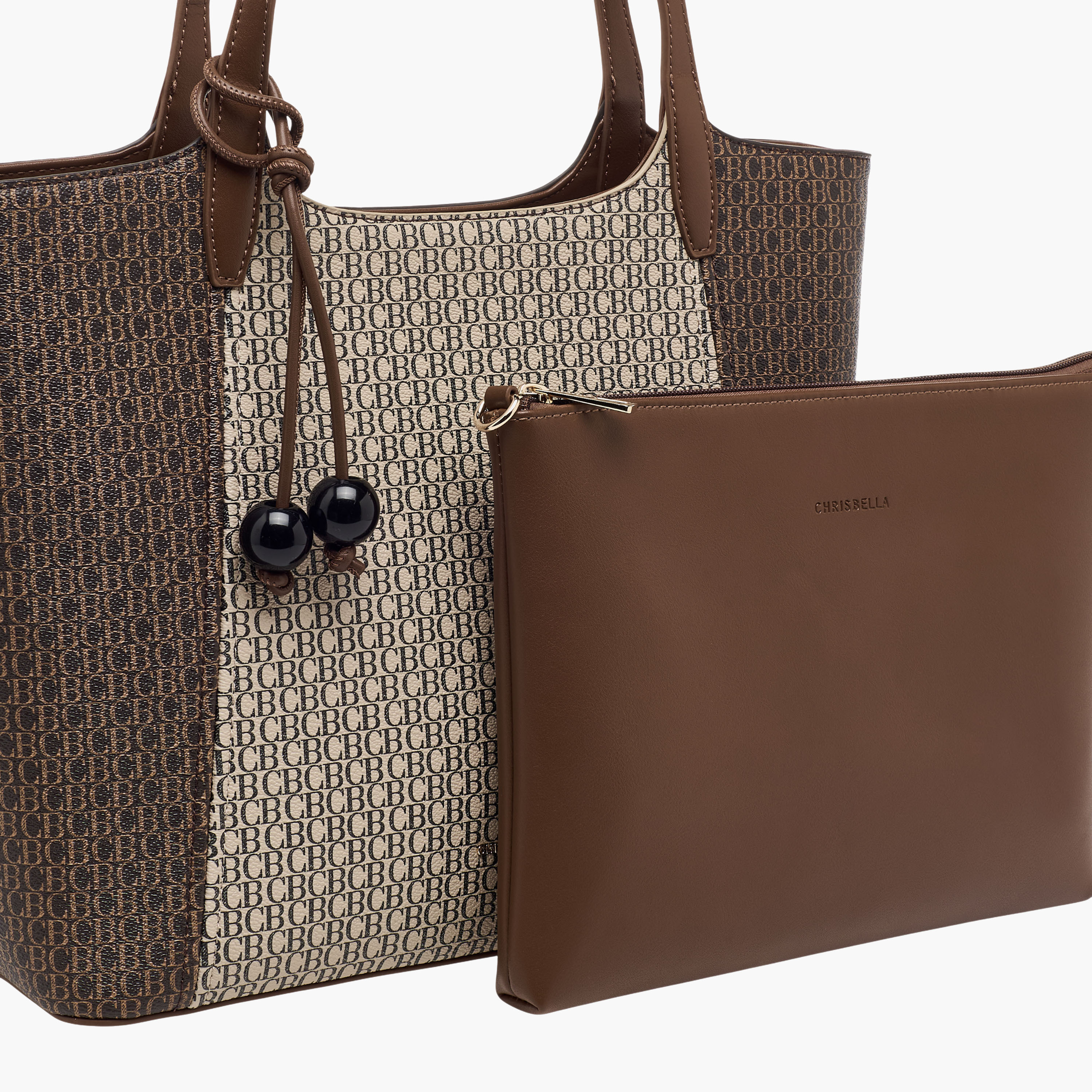 Chrisbella Monogram Print Tote Bag with Pouch-women-bagsandwallets-handbags-image-5