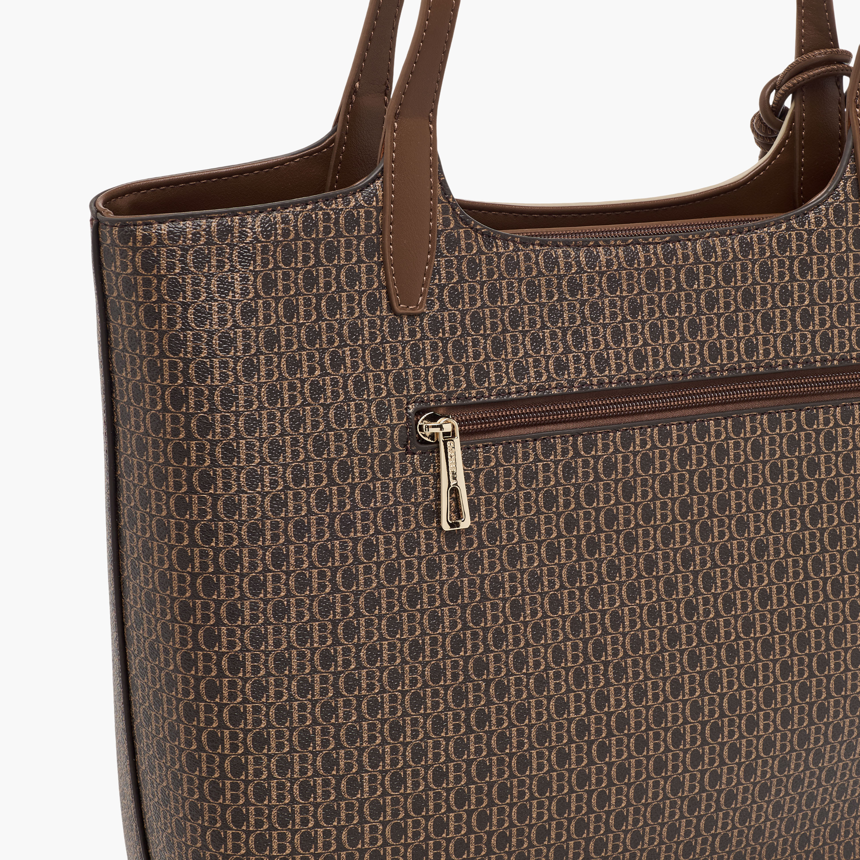 Chrisbella Monogram Print Tote Bag with Pouch-women-bagsandwallets-handbags-image-7