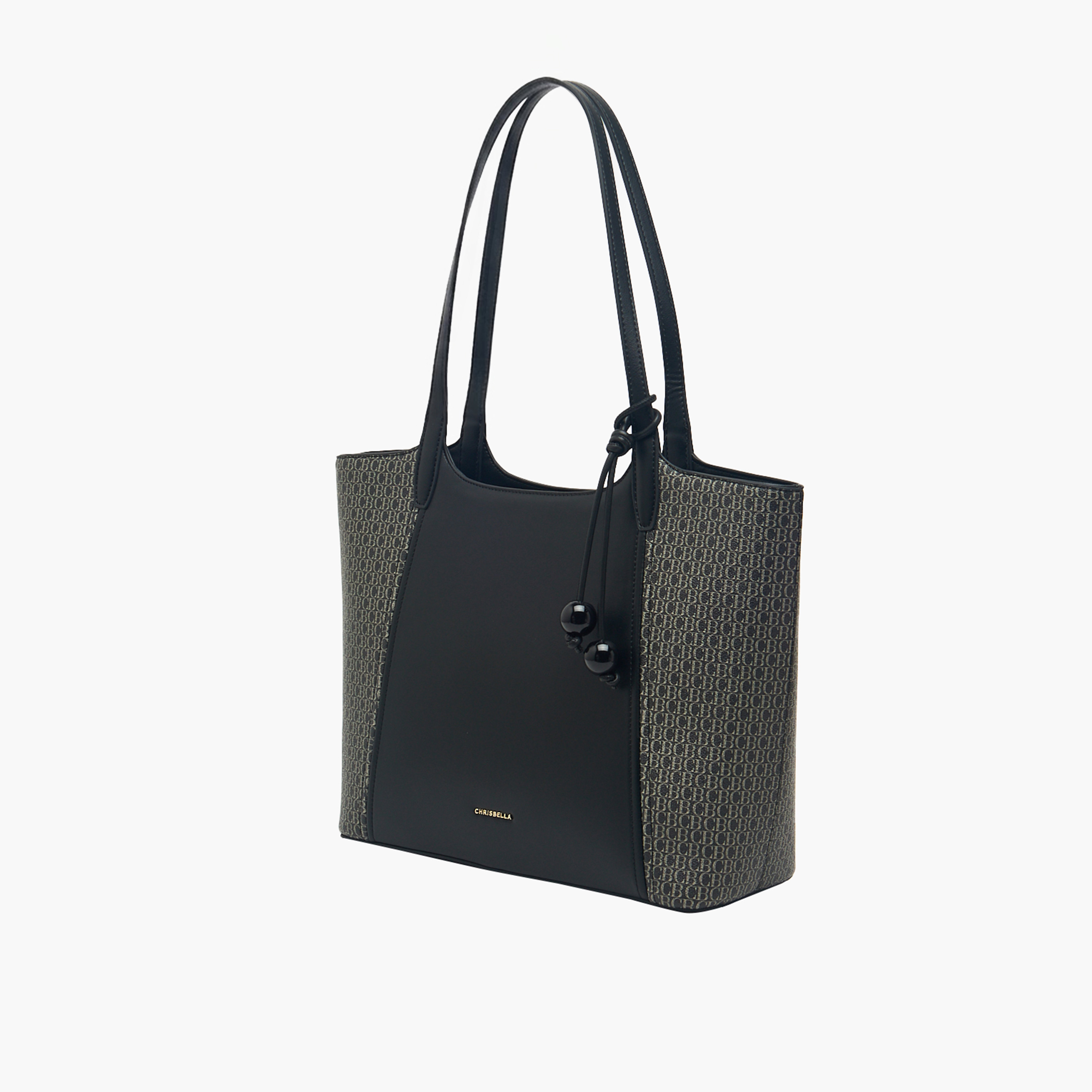 Chrisbella Monogram Print Tote Bag with Pouch-women-bagsandwallets-handbags-image-5