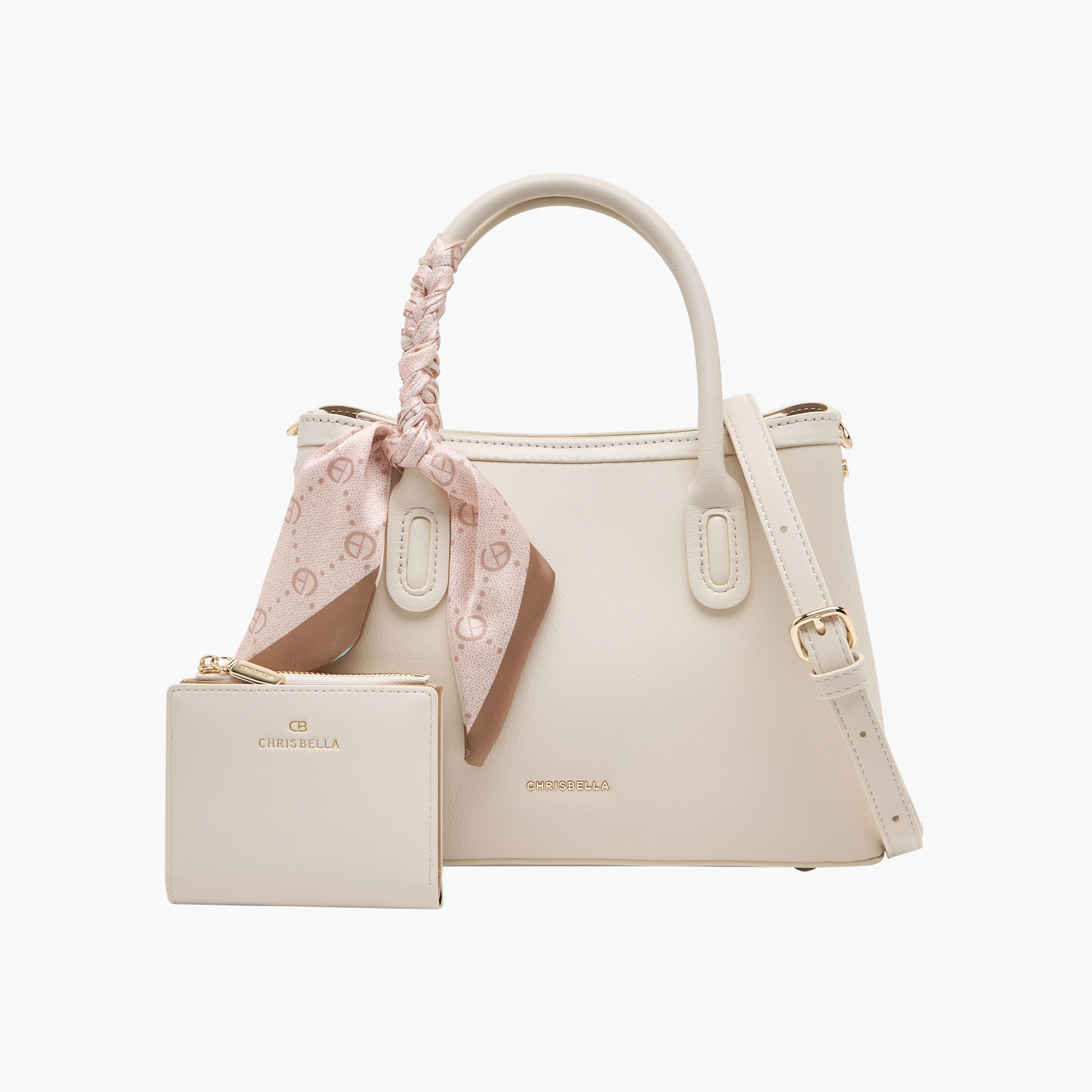 Chrisbella Scarf Accent Tote Bag with Wallet-women-bagsandwallets-handbags-image-1
