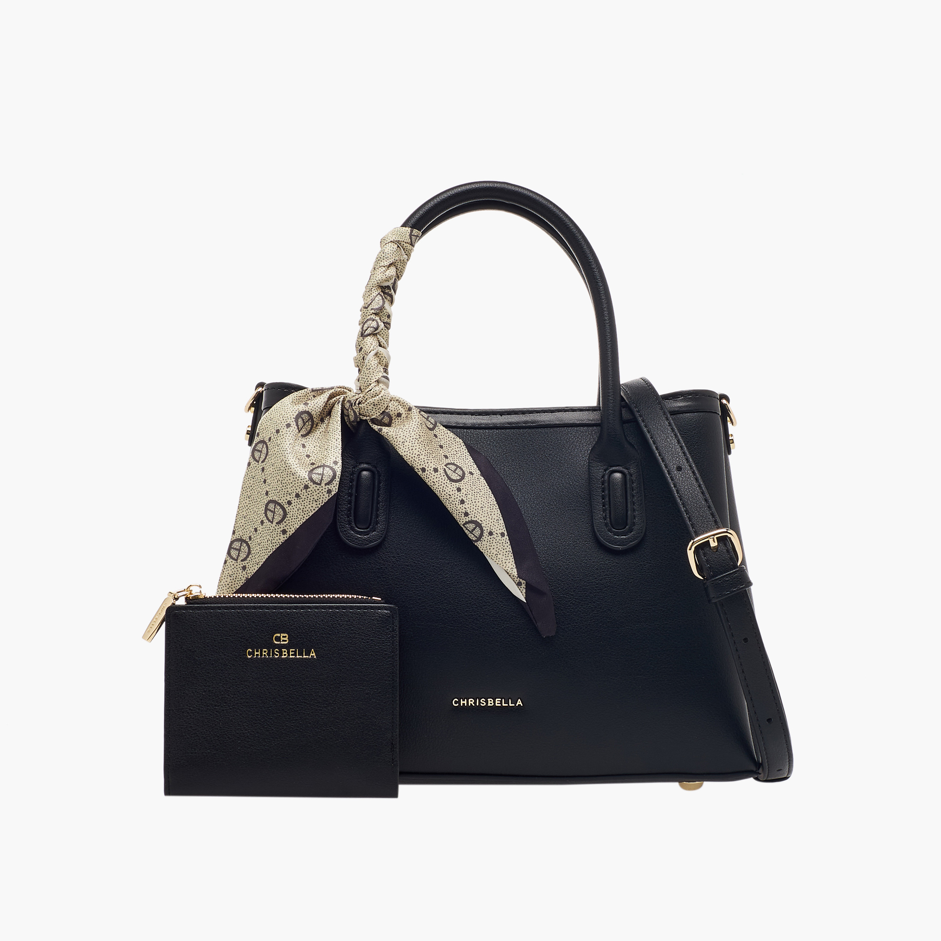 شنطة توت مزينة بوشاح مع محفظة من كريسبيلا-women-bagsandwallets-handbags-image-1