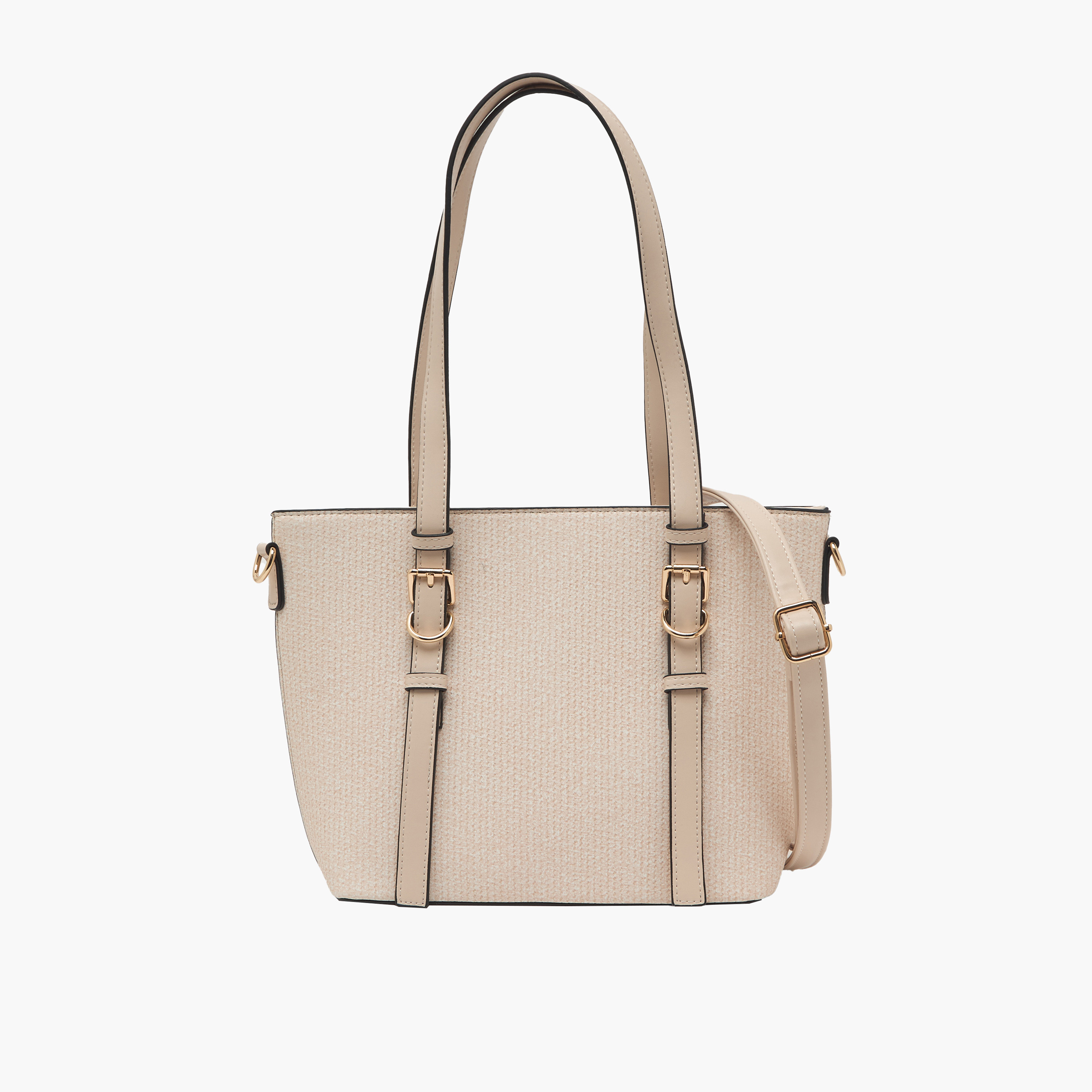 Sasha Textured Tote Bag with Double Handles-women-bagsandwallets-handbags-image-1