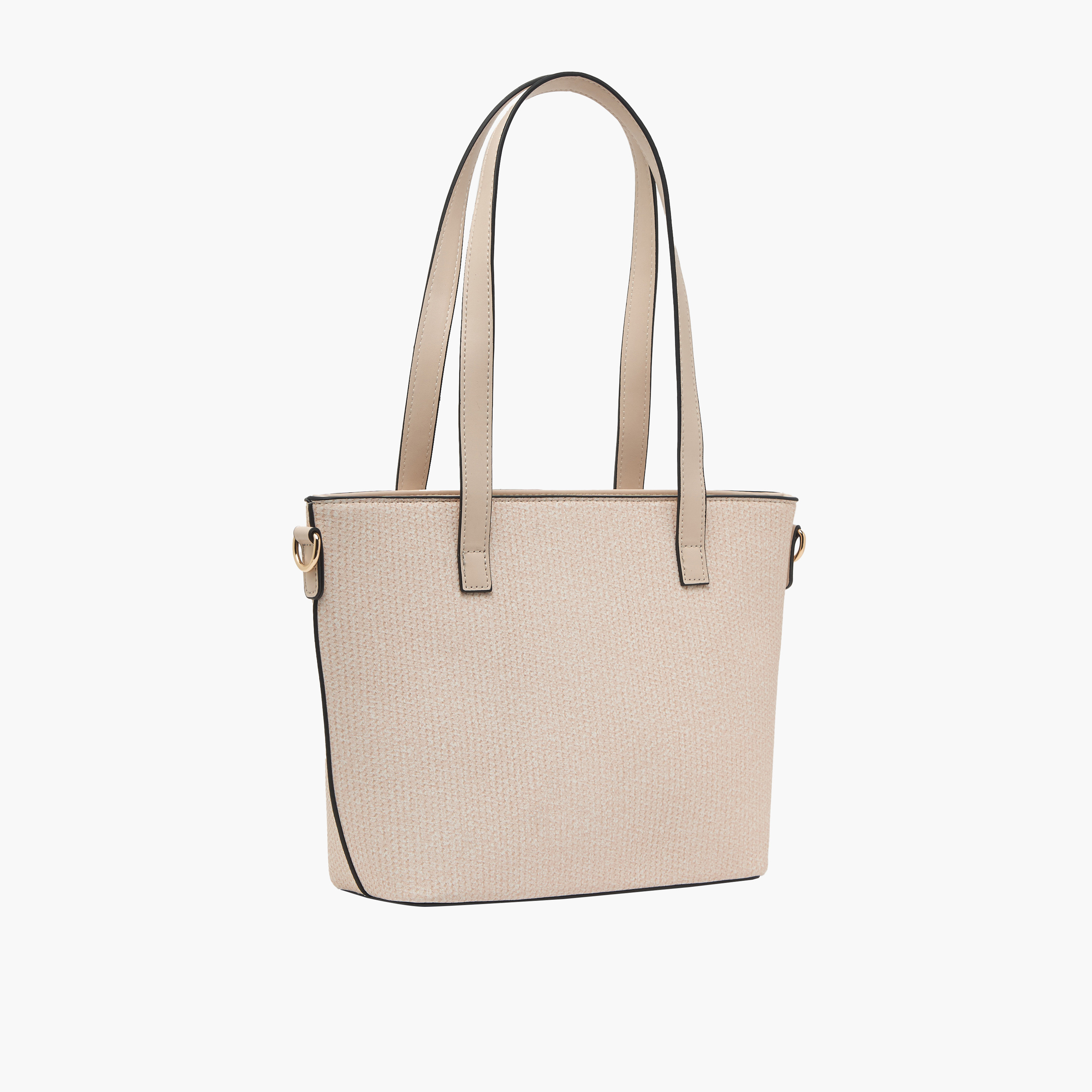 Sasha Textured Tote Bag with Double Handles-women-bagsandwallets-handbags-image-3