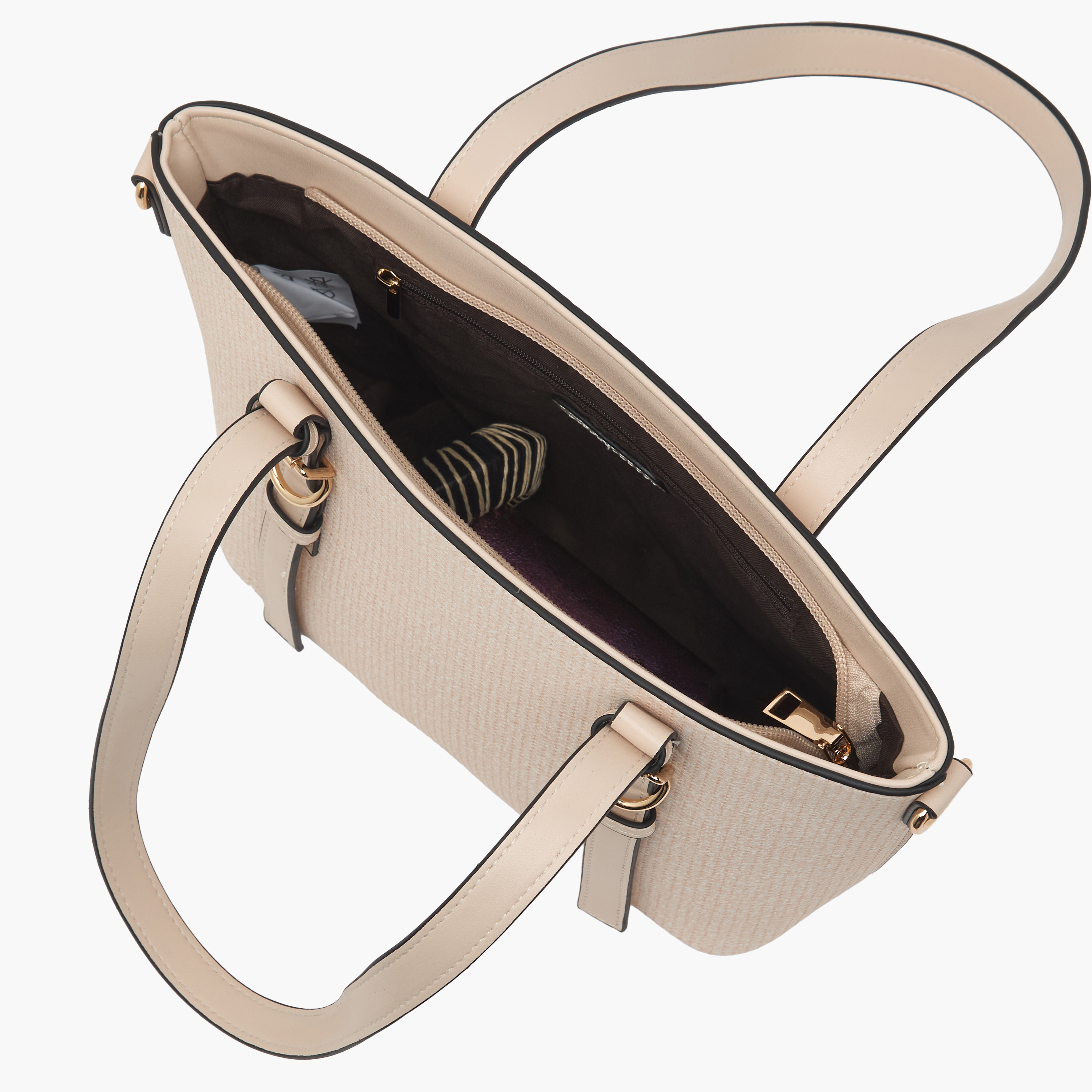 Sasha Textured Tote Bag with Double Handles-women-bagsandwallets-handbags-image-7