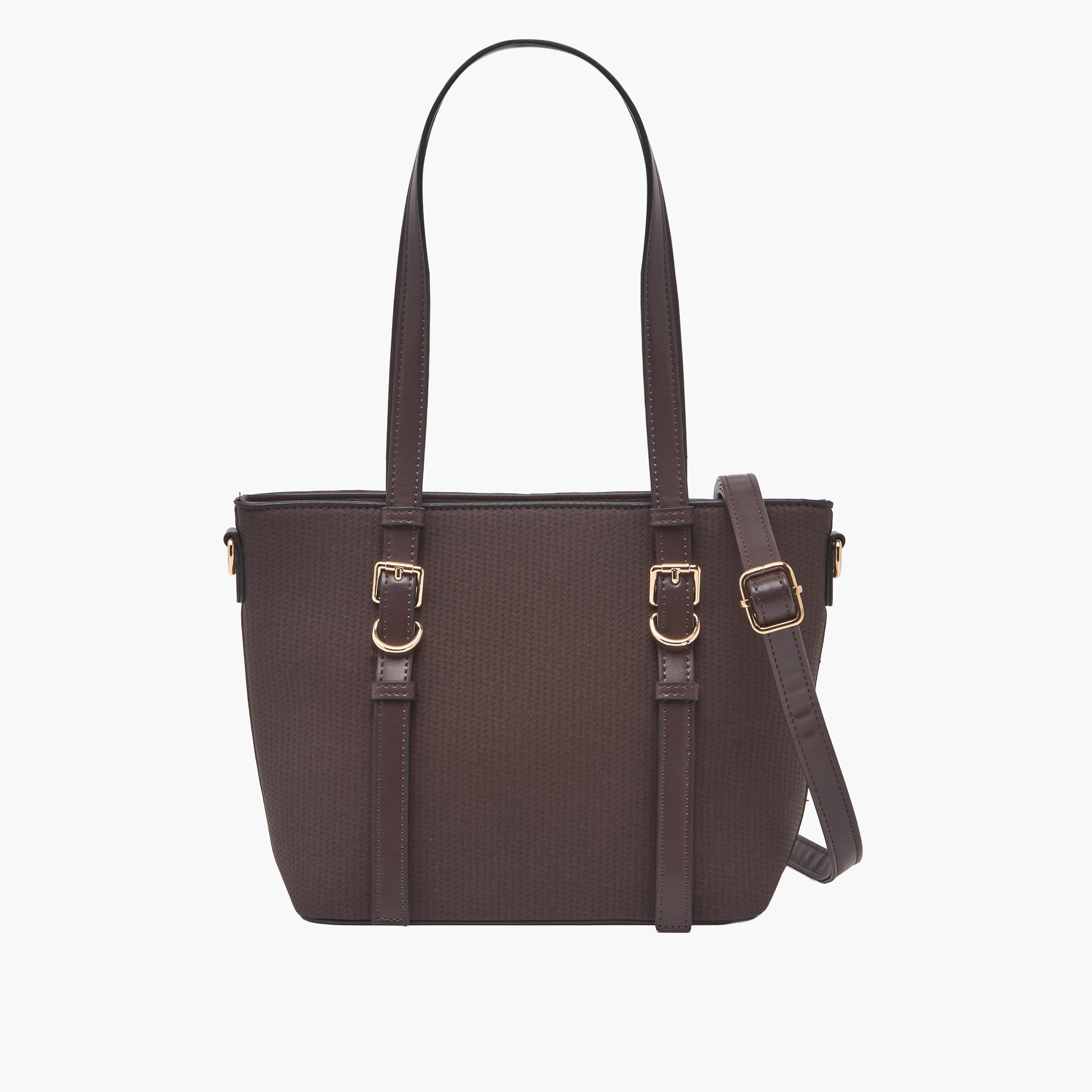 Sasha Textured Tote Bag with Double Handles-women-bagsandwallets-handbags-image-1