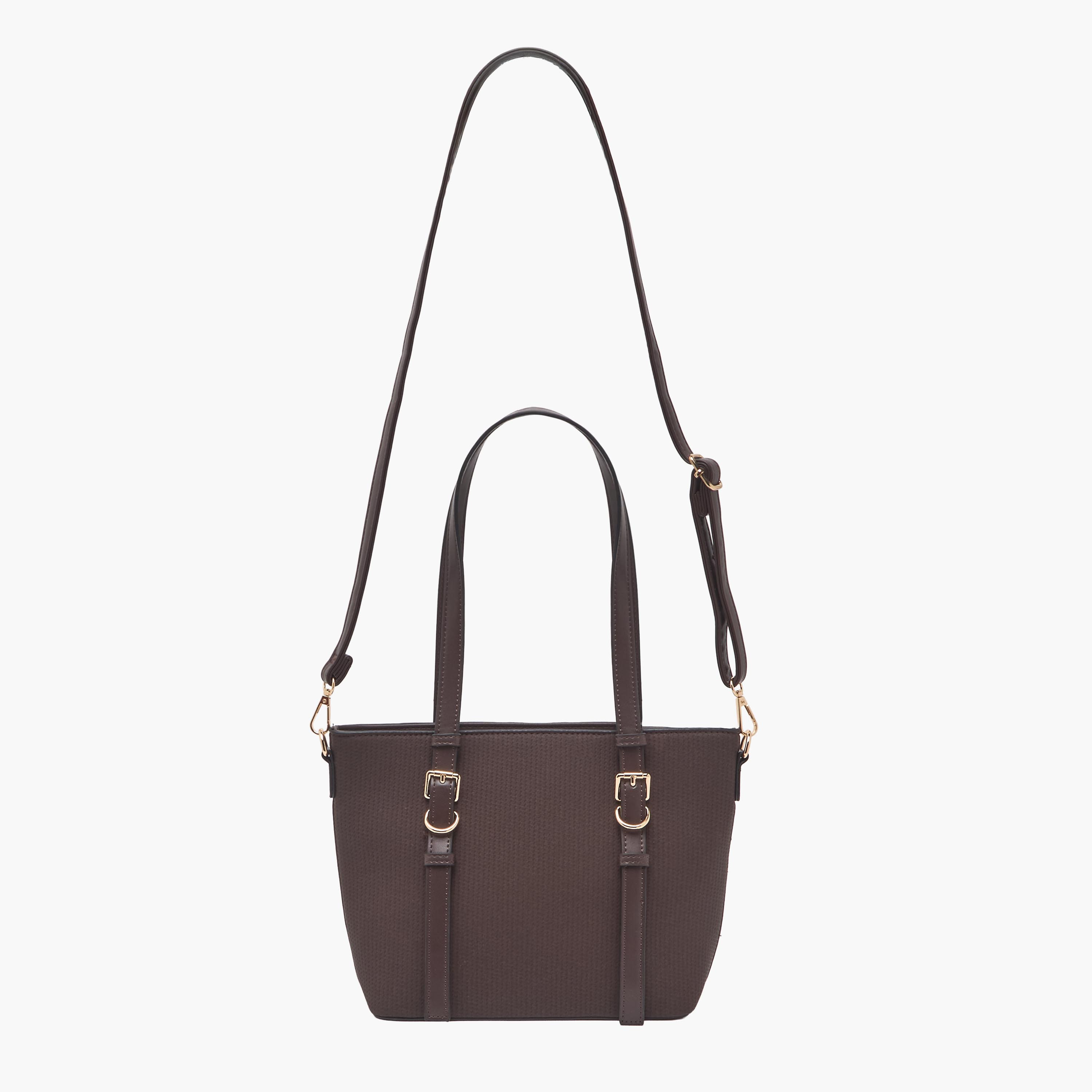 Sasha Textured Tote Bag with Double Handles-women-bagsandwallets-handbags-image-2