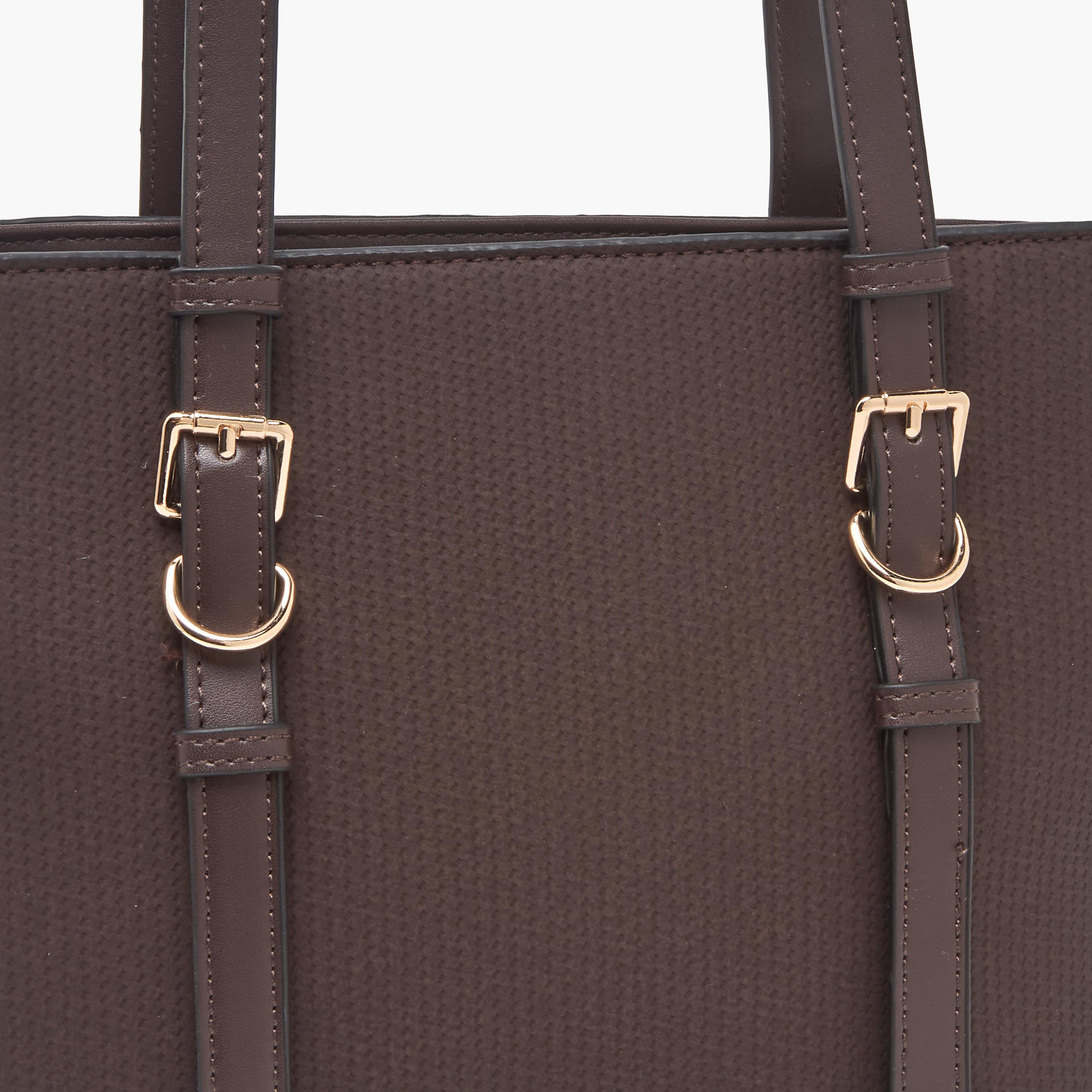 Sasha Textured Tote Bag with Double Handles-women-bagsandwallets-handbags-image-4