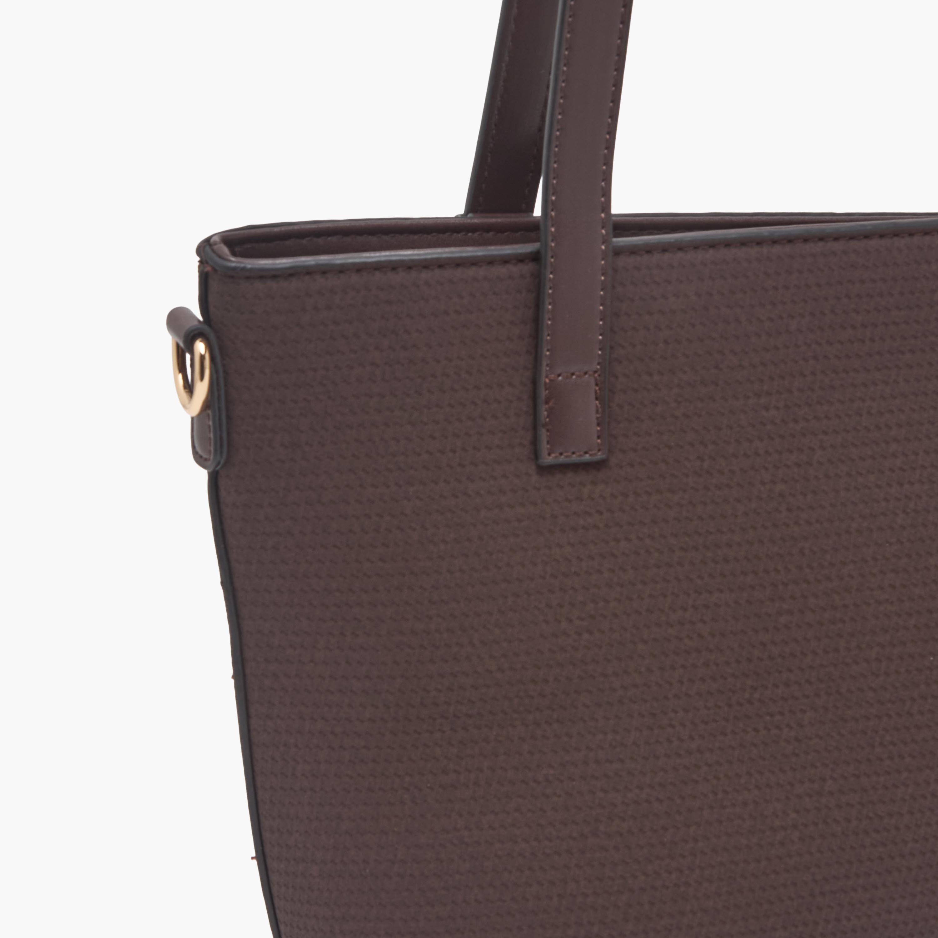 Sasha Textured Tote Bag with Double Handles-women-bagsandwallets-handbags-image-5