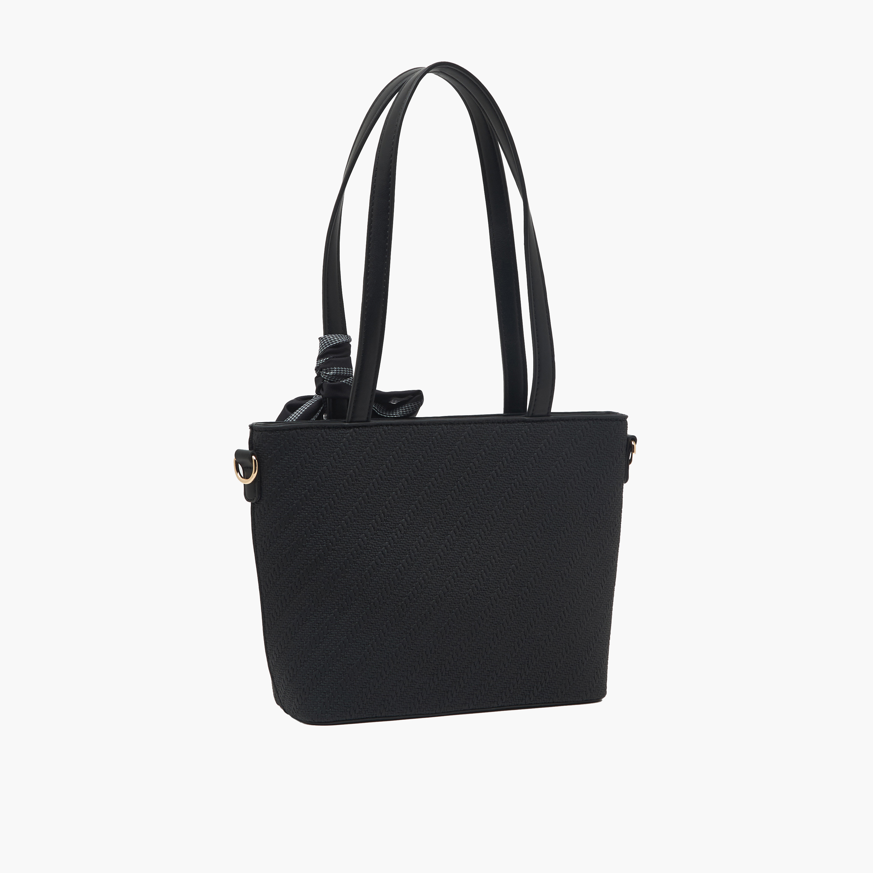 Sasha Textured Tote Bag with Scarf Accent-women-bagsandwallets-handbags-image-3